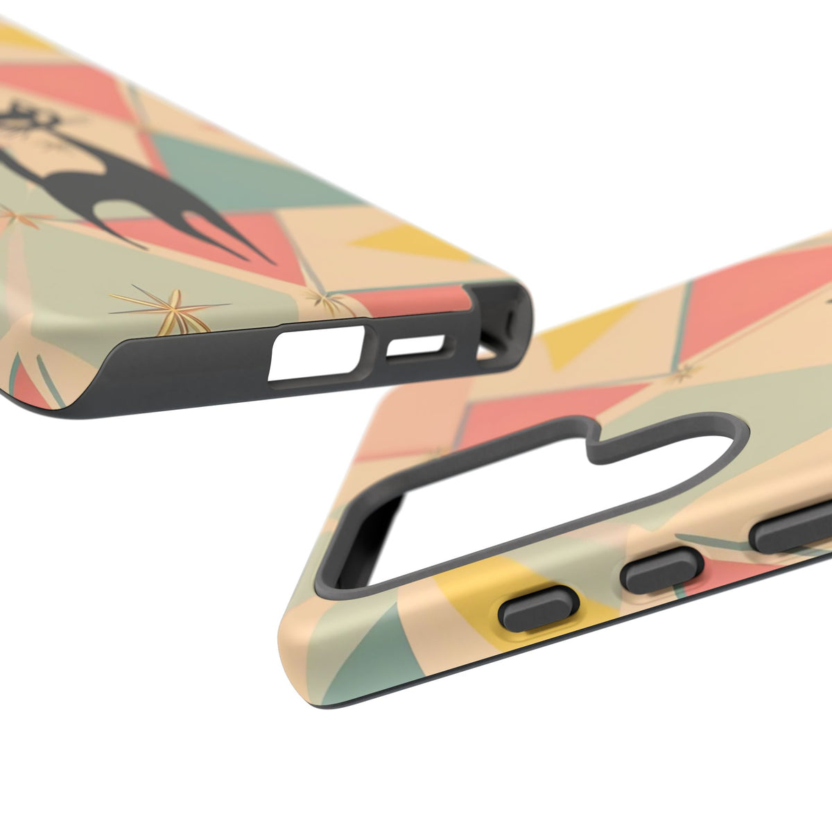 Atomic Cat Mid Mod Retro Cat Phone Case | Tough Cases with Vintage Vibe | Ideal for Cat Lovers