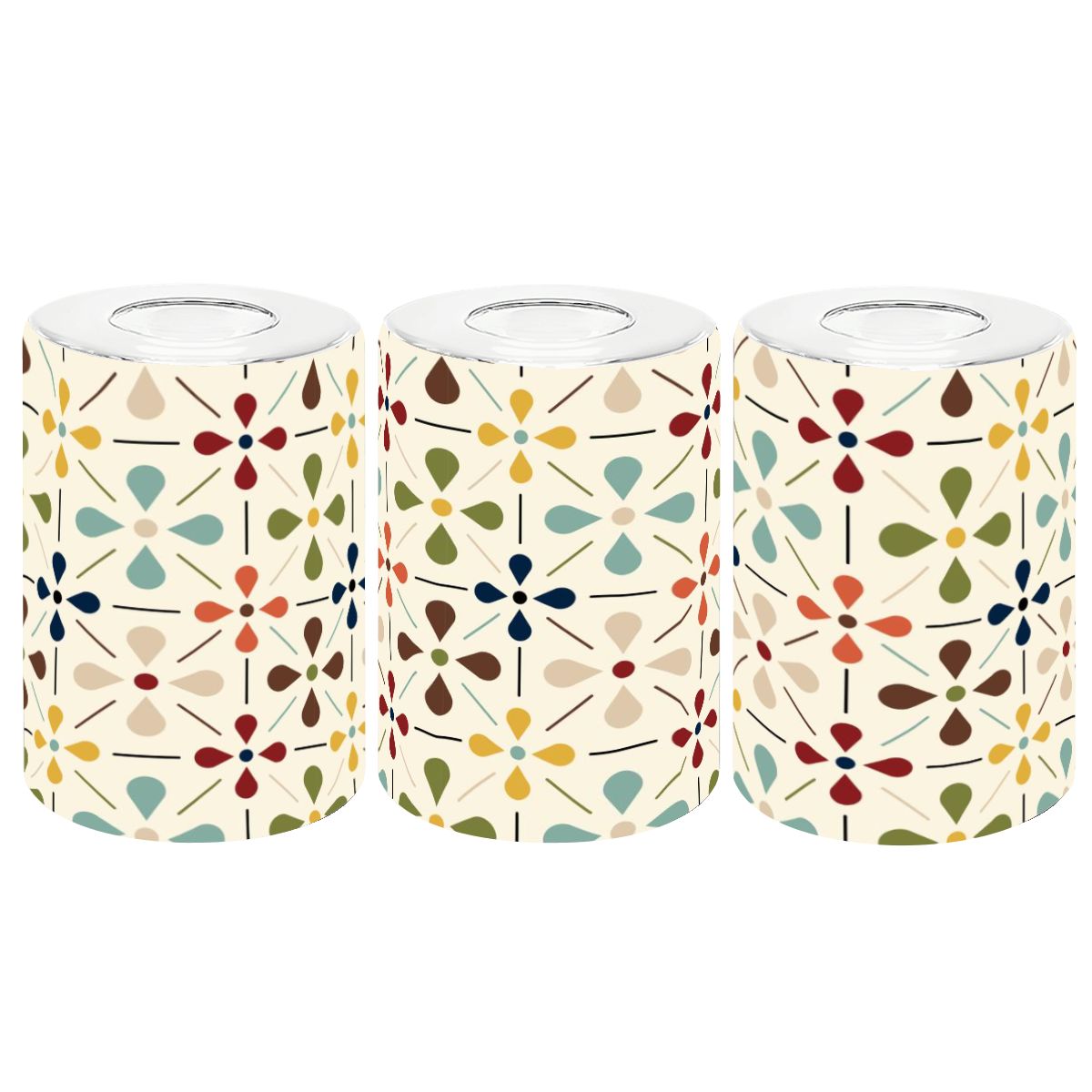 Modern Danish Scandinavian Flora Glass Cylindrical Lampshades - Mid Century Modern Gal