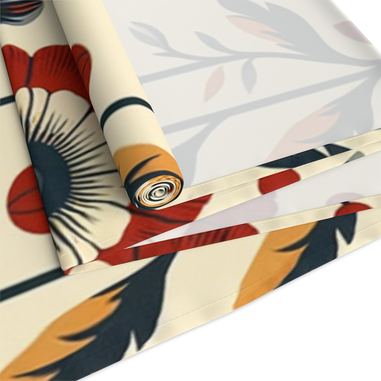 Scandinavian Modern Danish Design, Poppy, Marigold, Floral MCM Table Runner - Mid Century Modern Gal