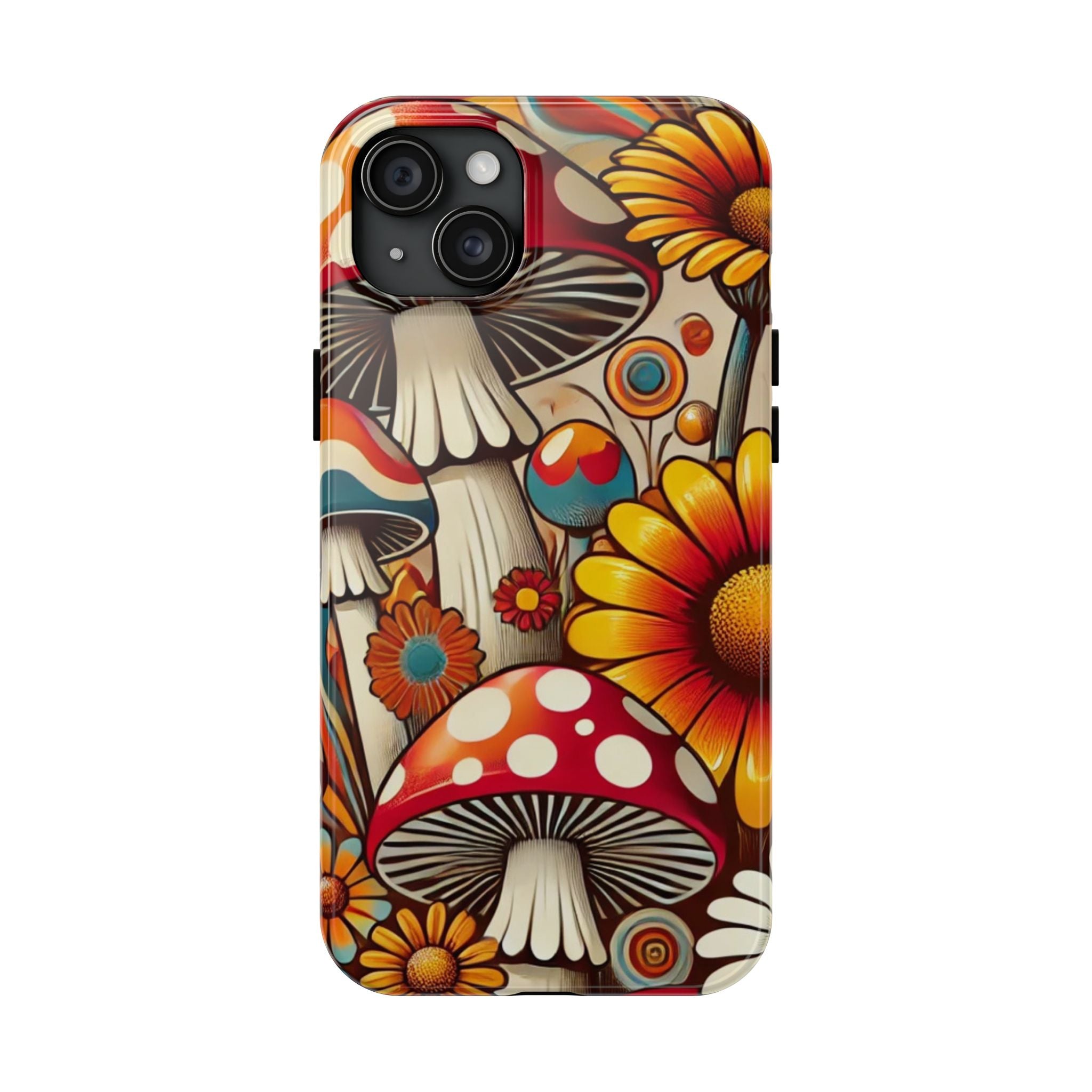 Bohemian Floral Mushroom Tough Phone Case - Trendy Protection for Nature Lovers - Mid Century Modern Gal