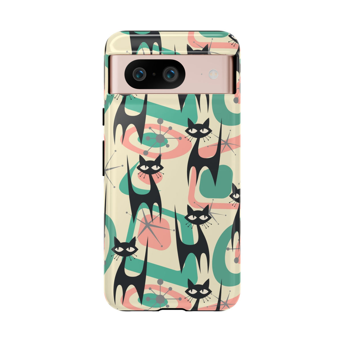 Atomic Cat Mid Century Modern Starburst Retro Kitsch Tough Phone Case
