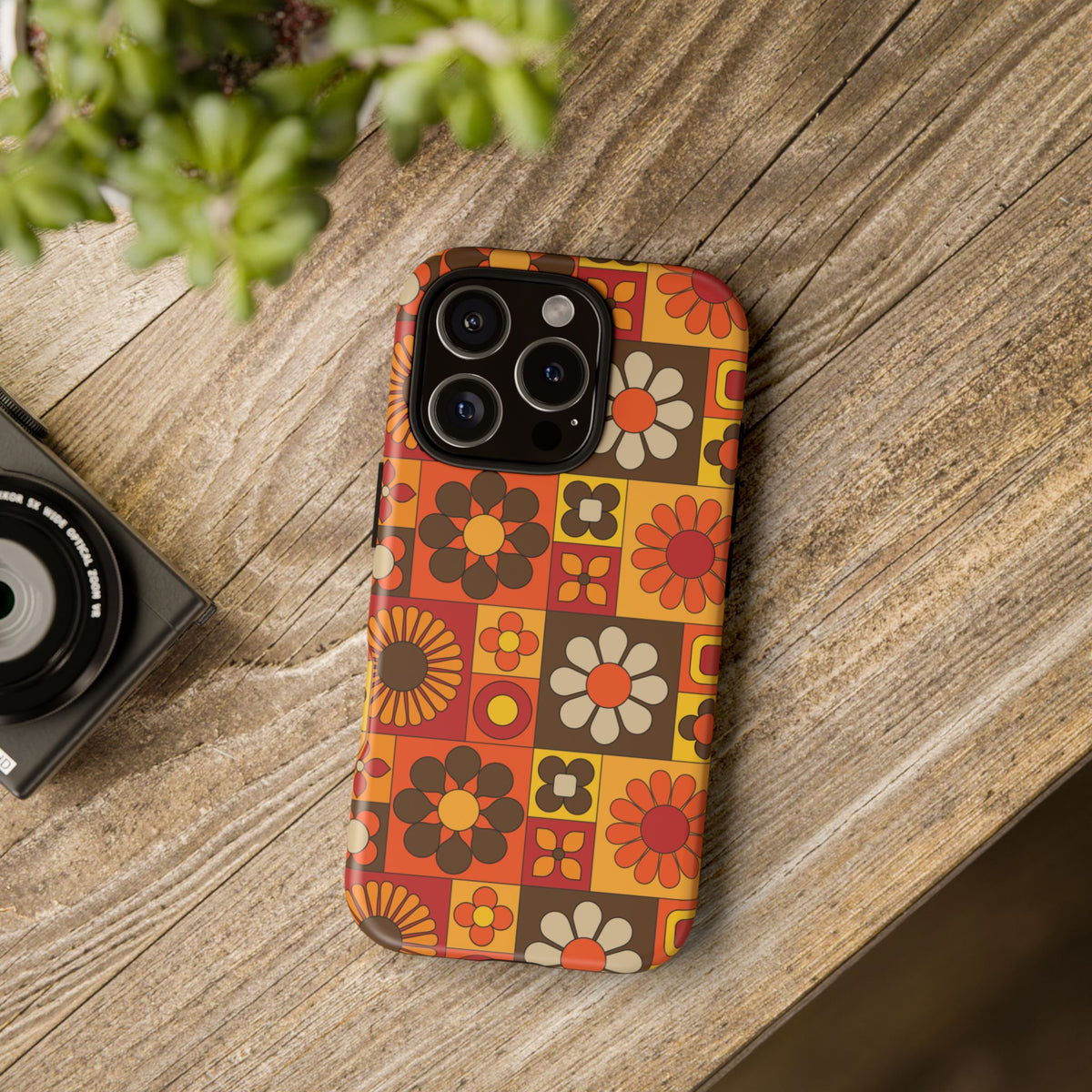 Retro 70s Mid Mod Floral Phone Case | Tough Cases for Flower Lovers