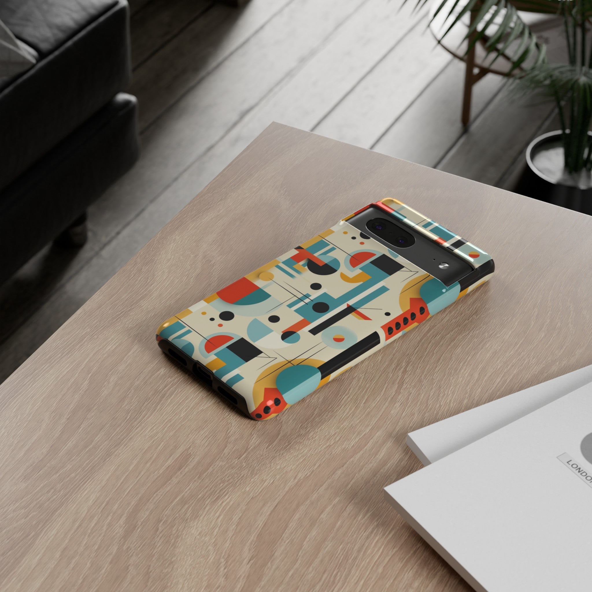 Bauhaus Designed Mid Mod Geometric Groovy Smart Phone, iPhone, Samsung Compatible Tough Cases