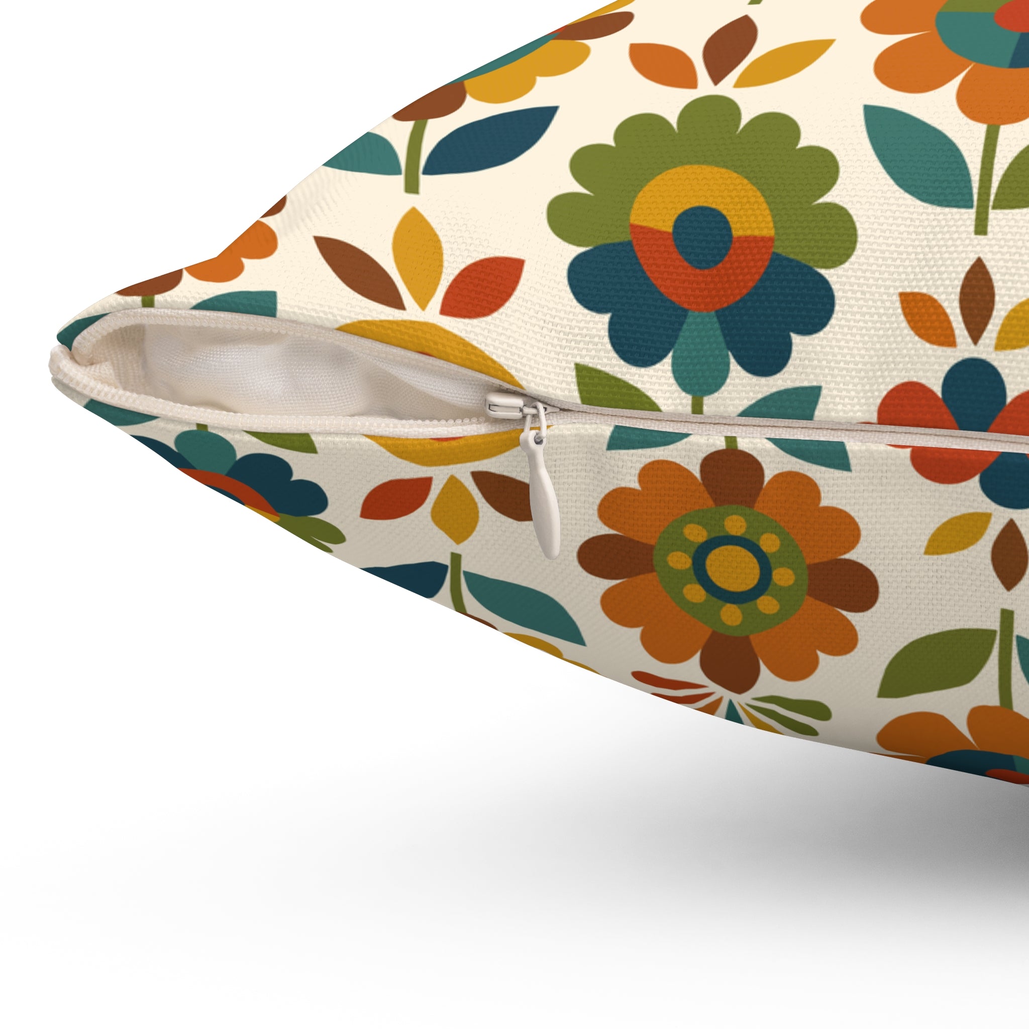 Mid Century Modern Scandinavian Floral Earth Tones Pillow Cover and Insert - Mid Century Modern Gal