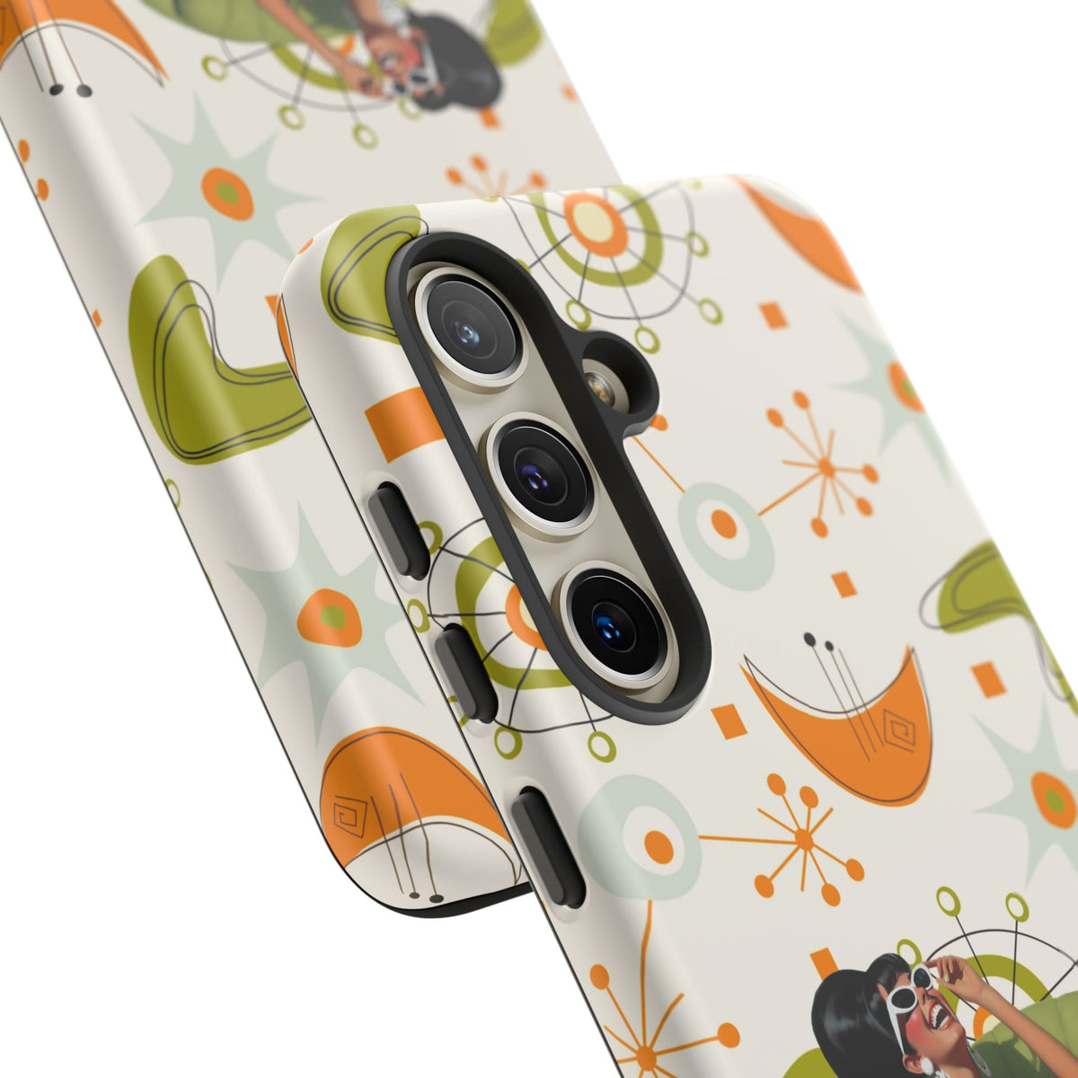 Mid Century Modern Atomic Starburst Mid Mod 60s Gal Retro Chic Tough Phone Case with Vintage Glamour Design