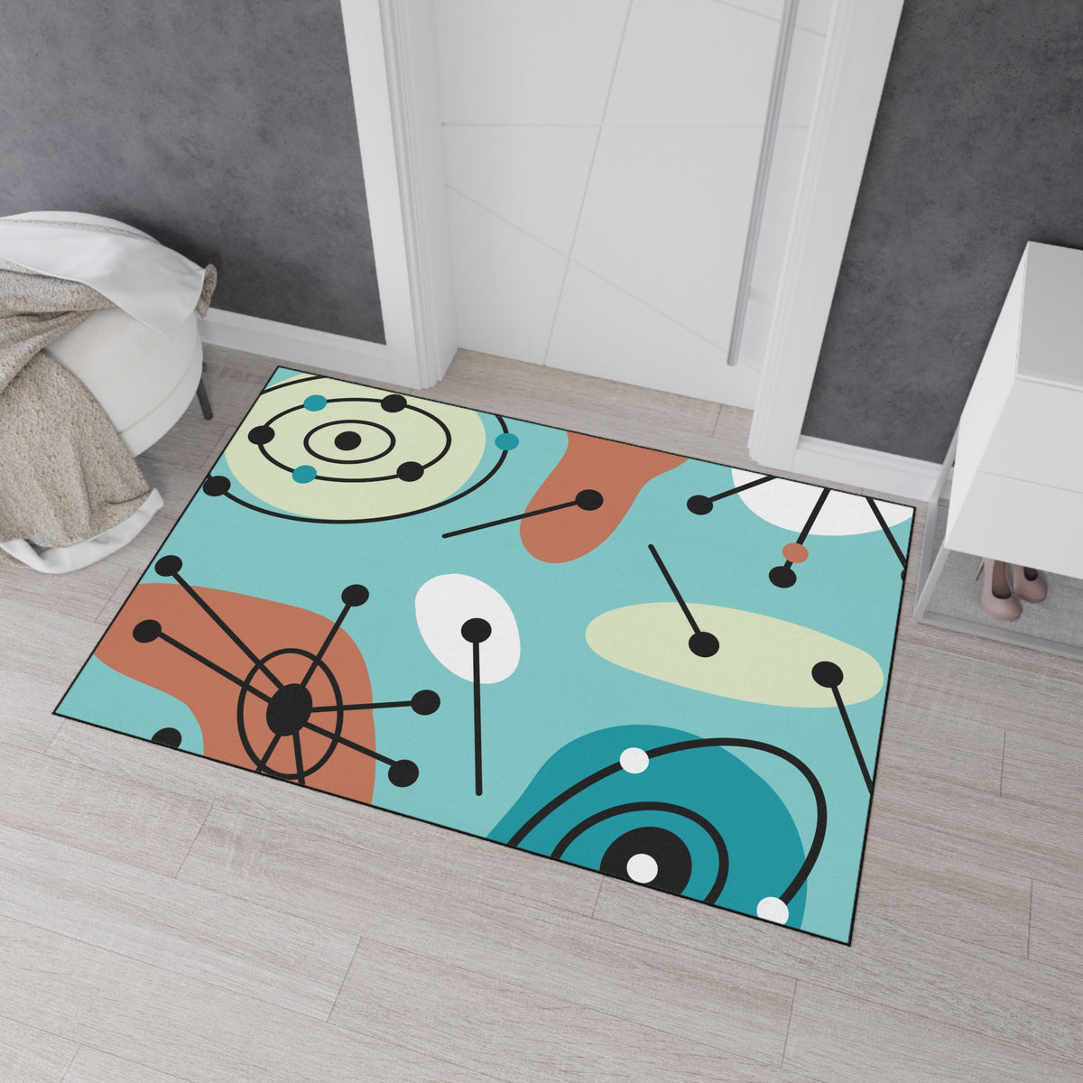 Geometric Art Heavy Duty Floor Mat - Modern Home Decor - Mid Century Modern Gal