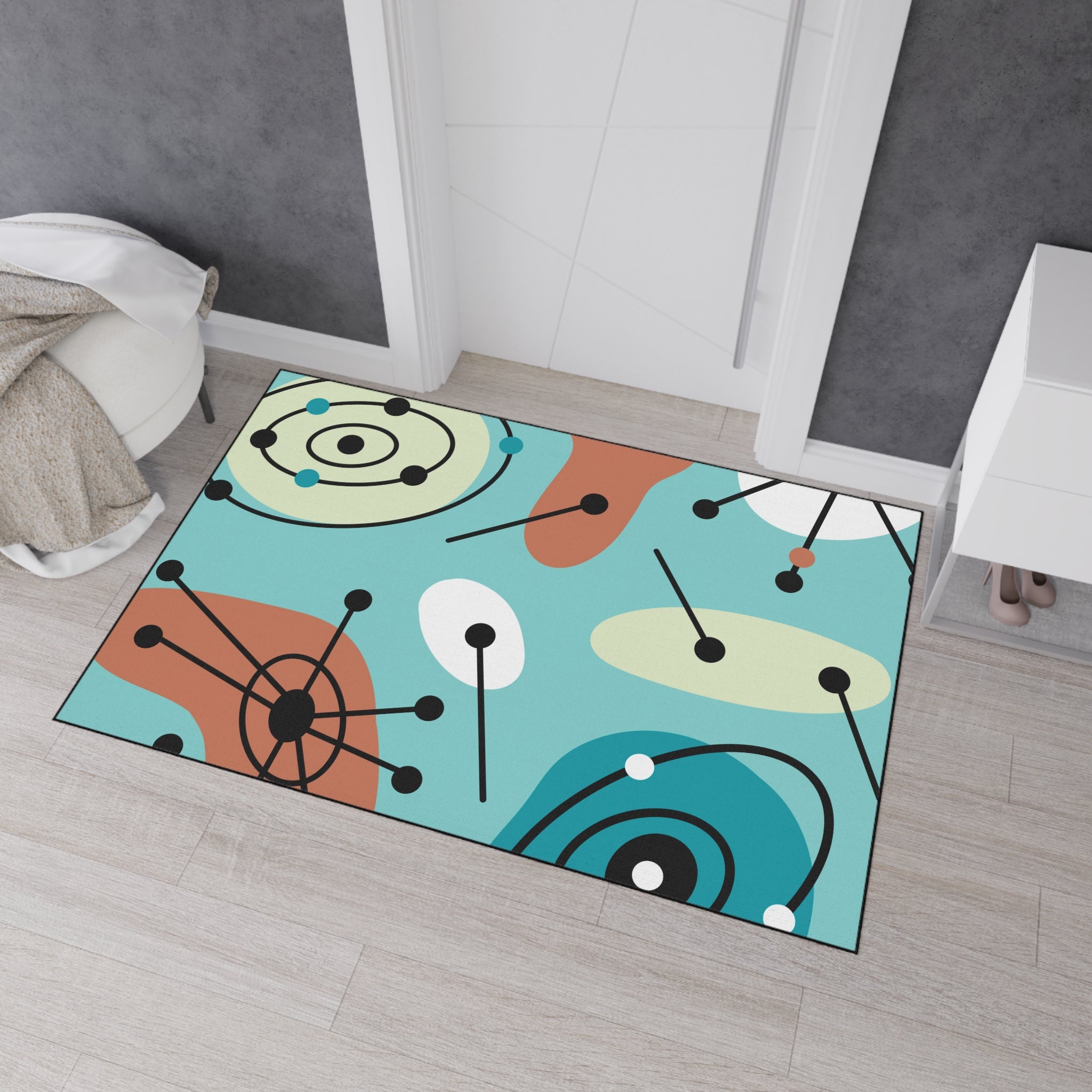 Geometric Art Heavy Duty Floor Mat - Modern Home Decor - Mid Century Modern Gal