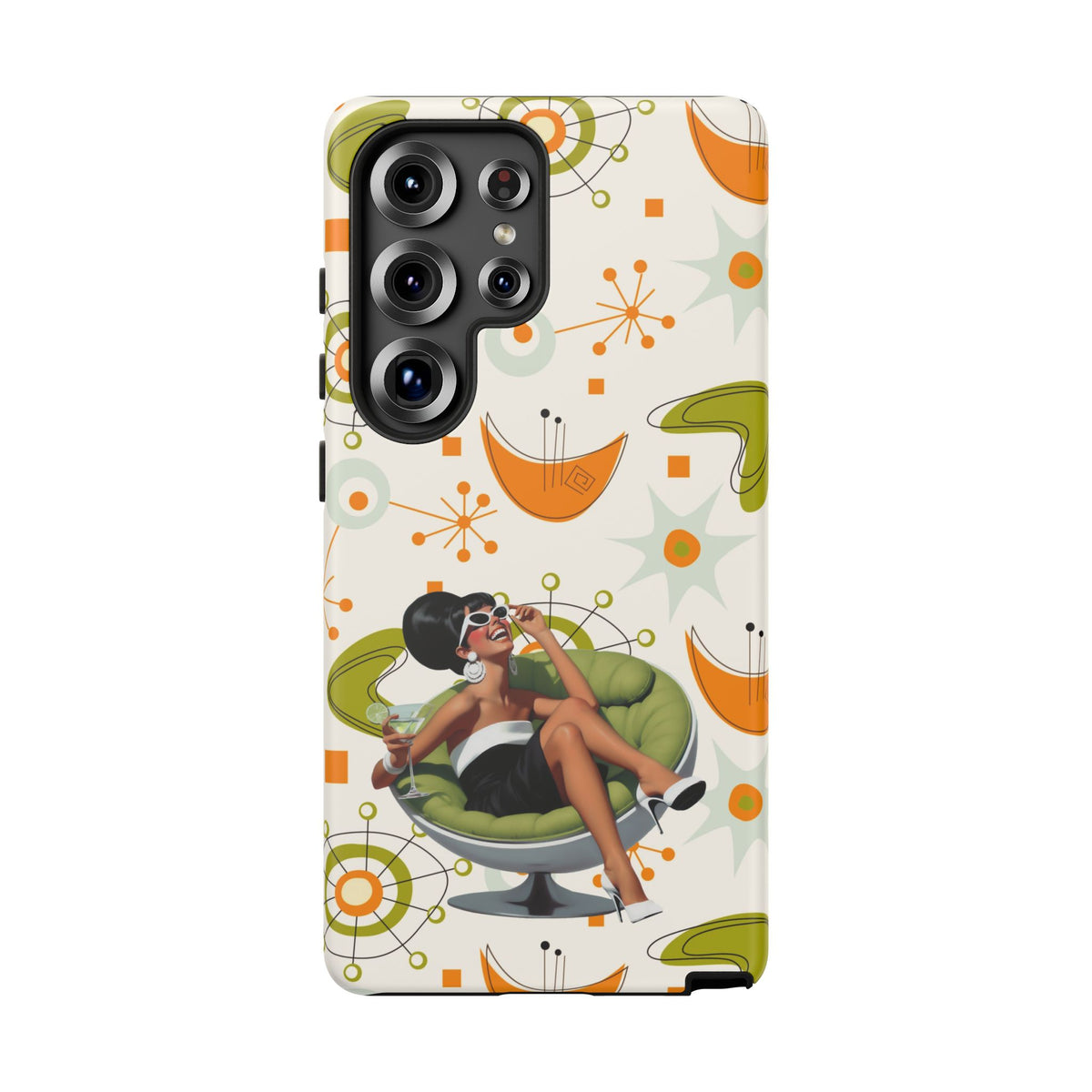 Mid Century Modern Atomic Starburst Mid Mod 60s Gal Retro Chic Tough Phone Case with Vintage Glamour Design