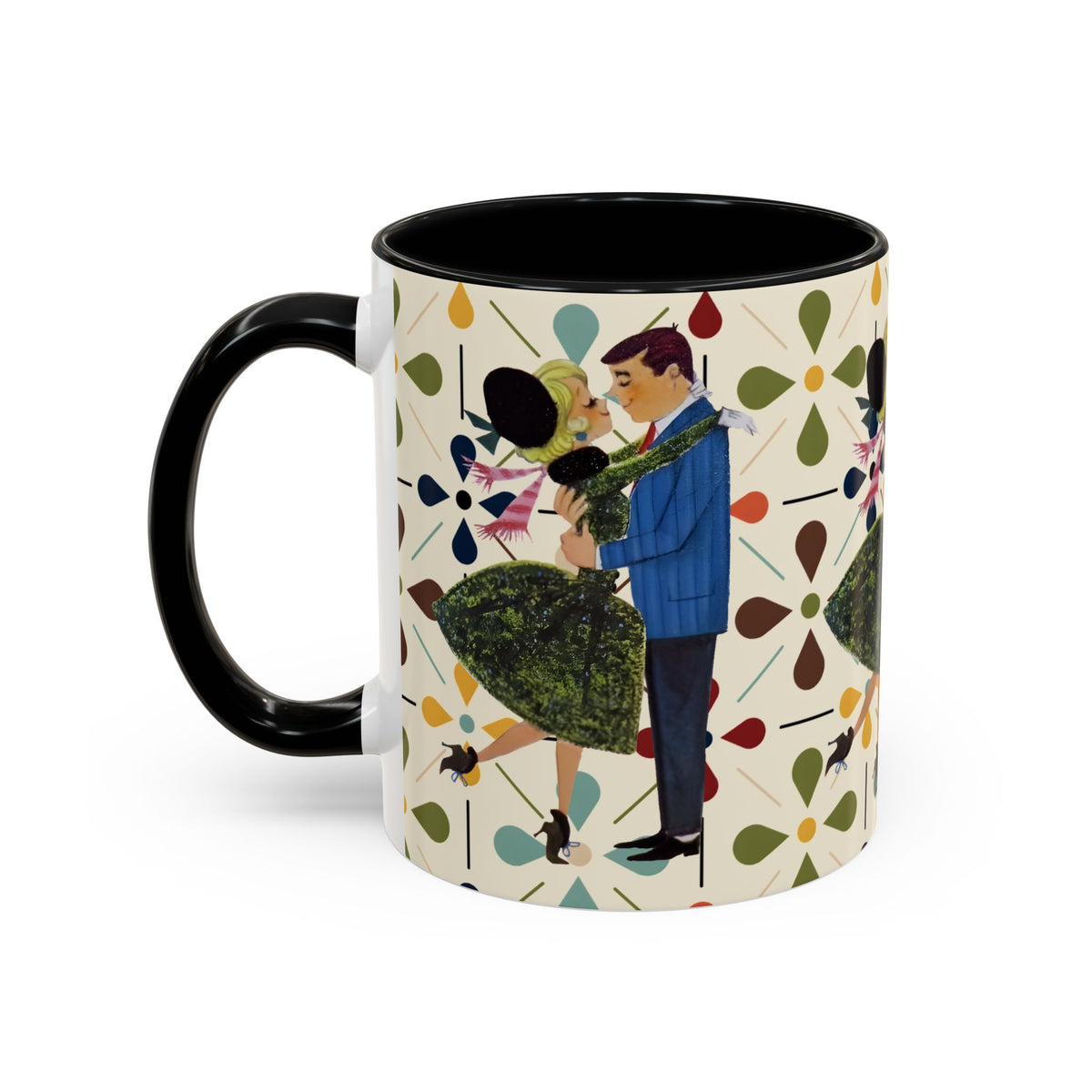 Mid Century Modern 50s Christmas Scandi Flower Kitschy Mug - Mid Century Modern Gal