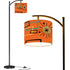 Mid Century Modern Sinatra Orange, Starburst, Geometric Funky Fun Arc Floor Lamp - Mid Century Modern Gal
