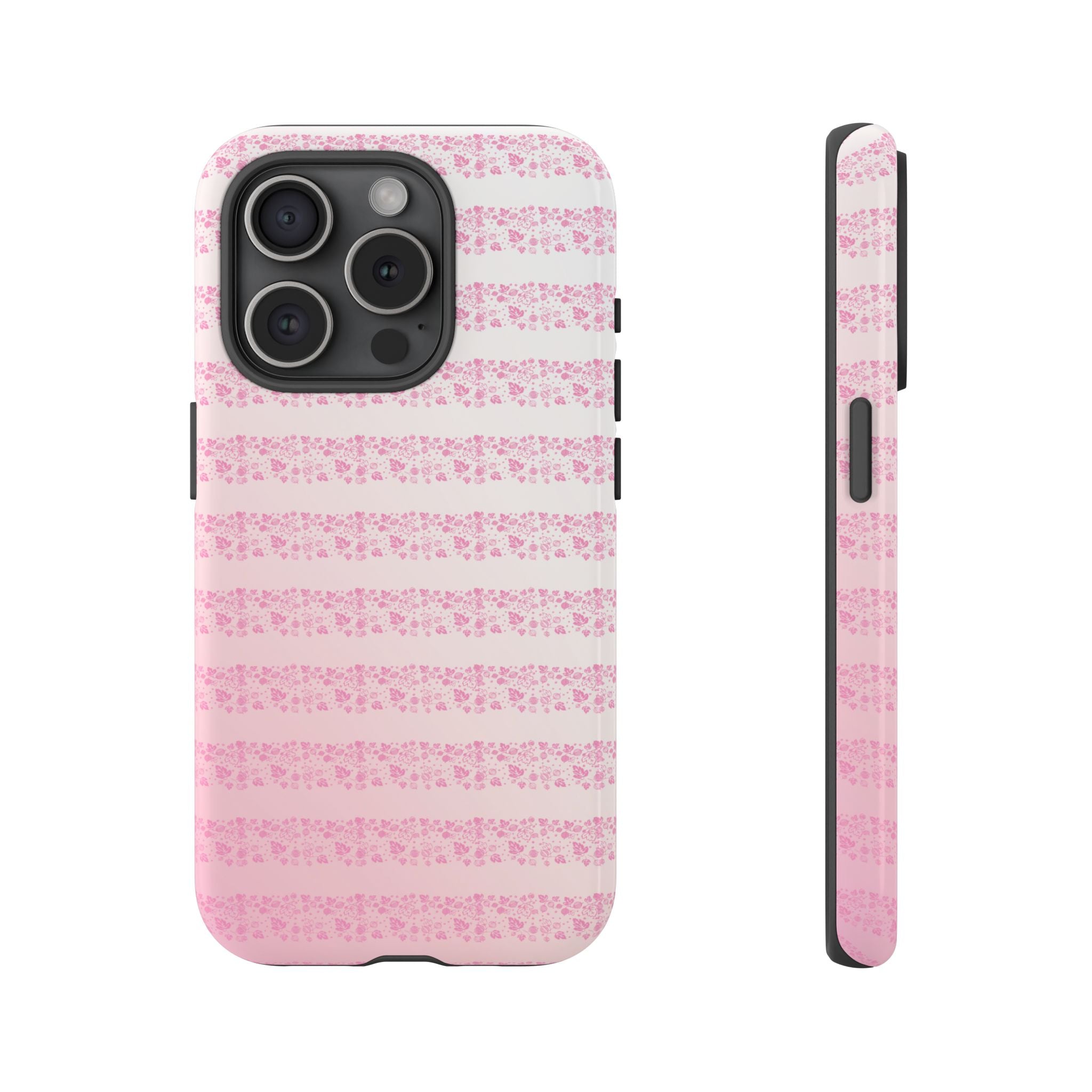 Pink Pyrex Gooseberry Striped Phone Case, Stylish Phone Cover, Tough Protective Case, Cute Cell Phone Case, Trending Gift for Her - Mid Century Modern Gal