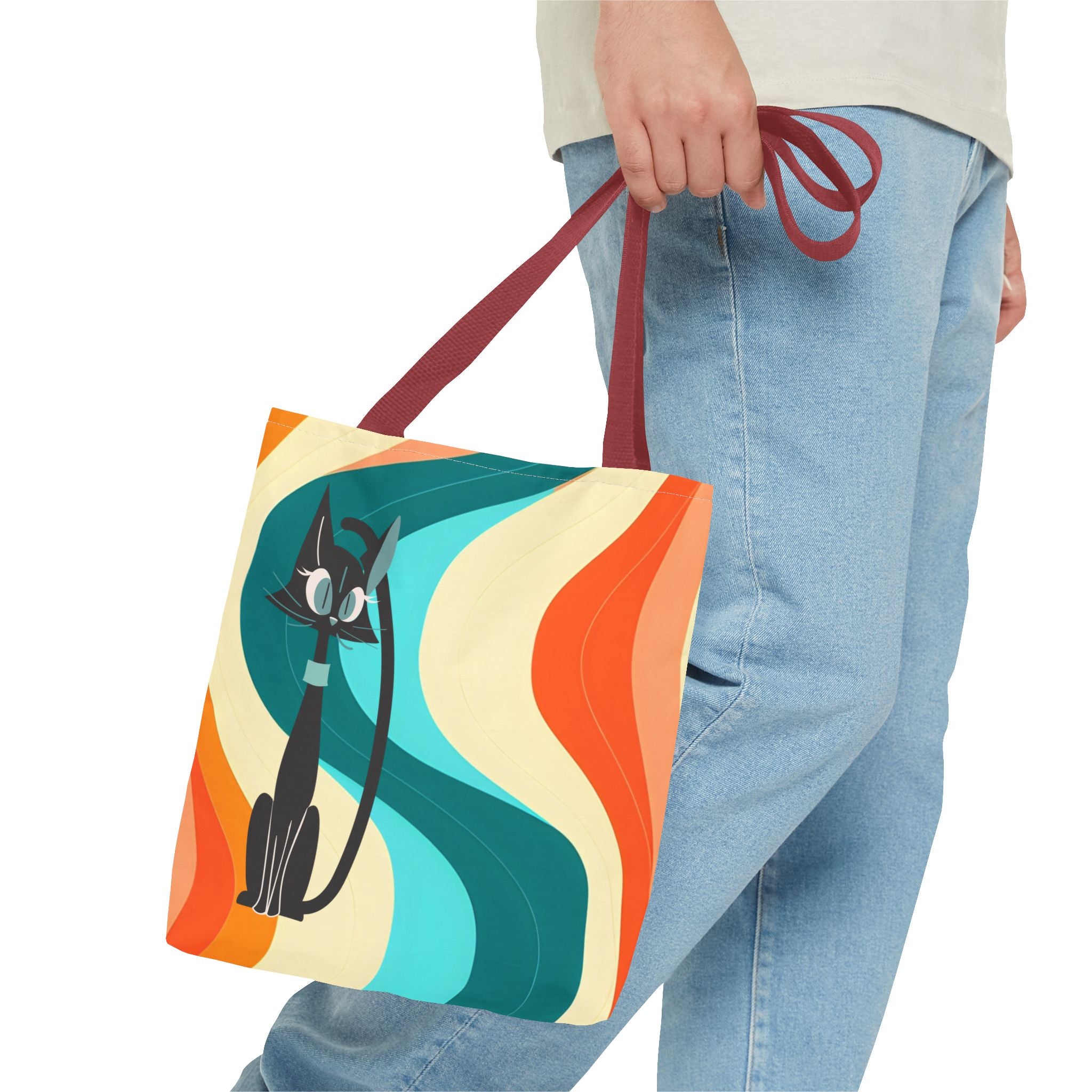 Atomic Cat Mid Mod Groovy Tote Bag - Mid Century Modern Gal