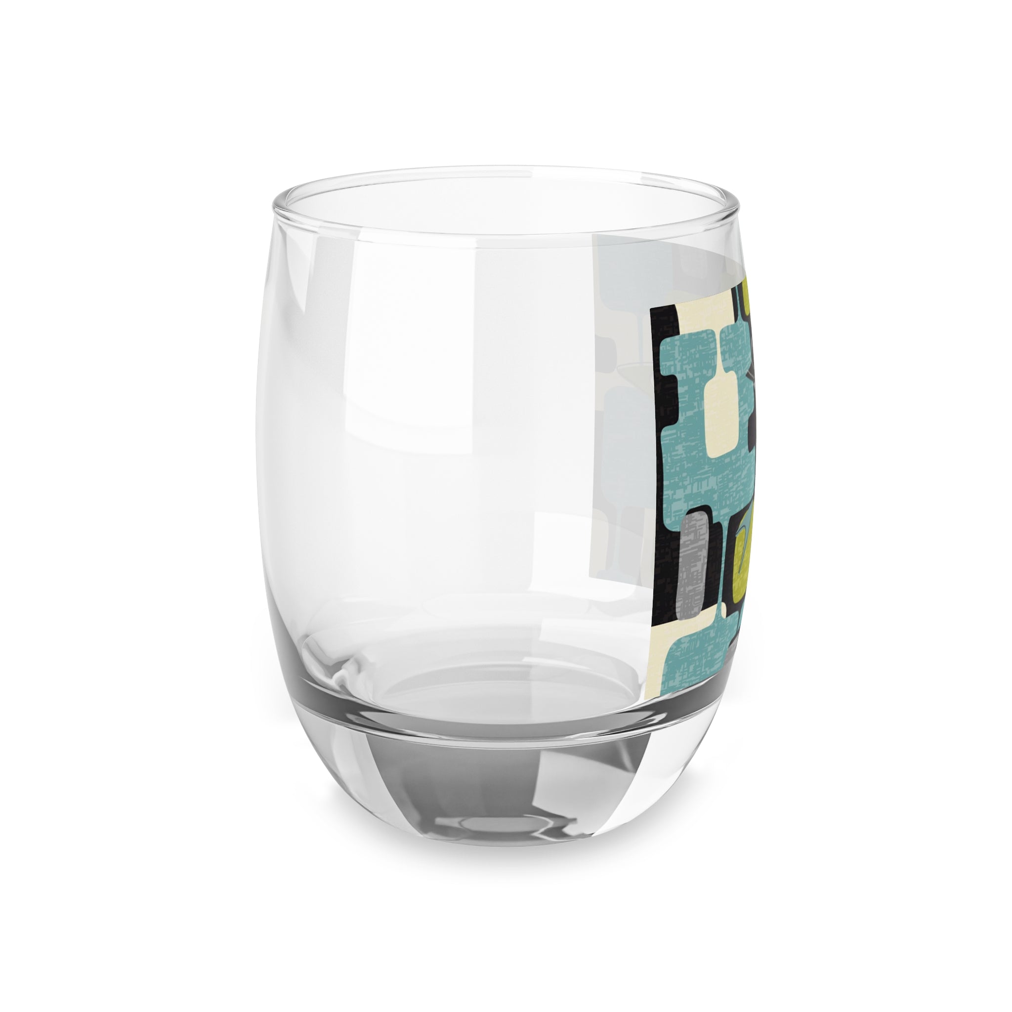 Atomic Cat Bar Glass, Mid Century Modern Barware With Geometric Designed 6 oz. Whiskey Glass - Mid Century Modern Gal