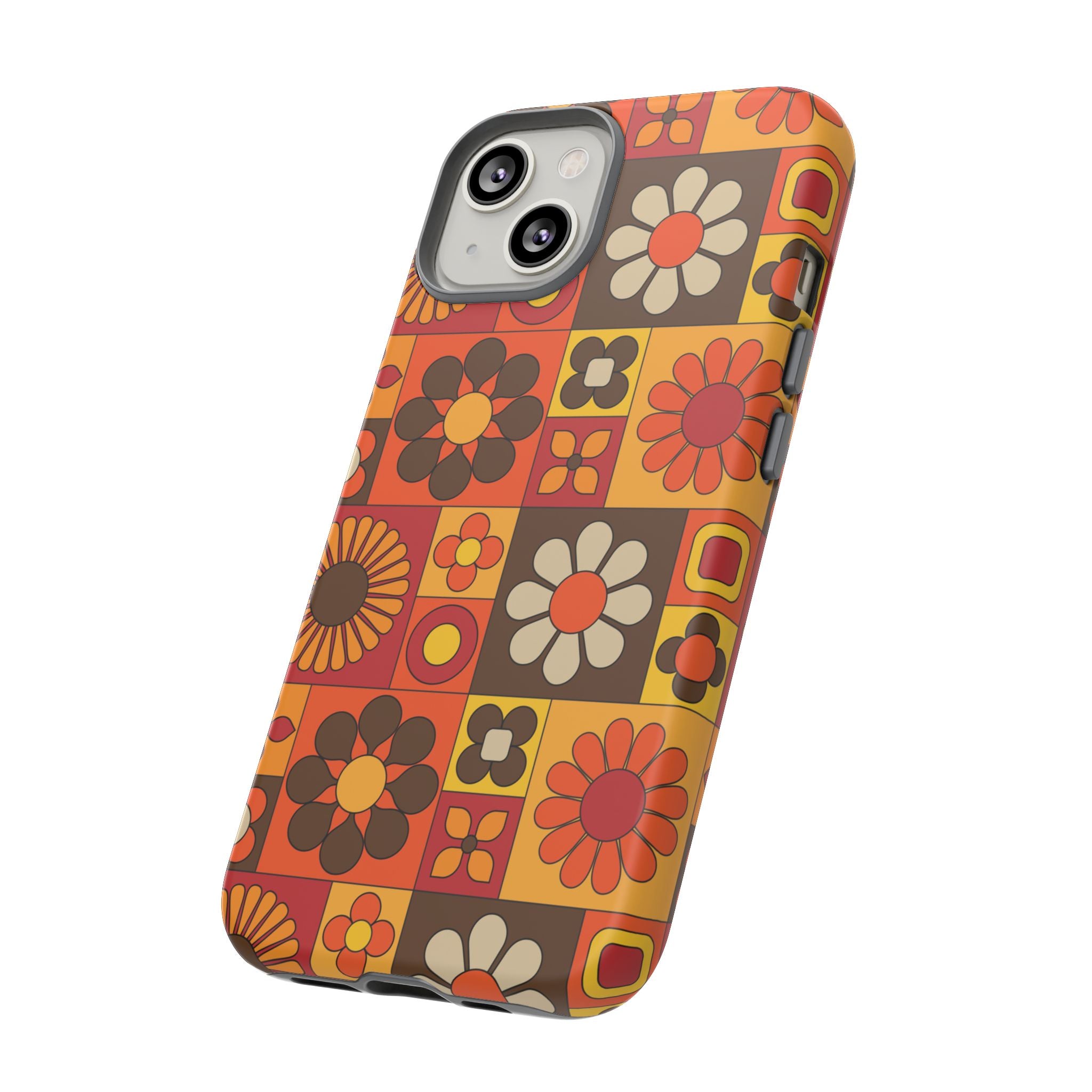 Retro 70s Mid Mod Floral Phone Case | Tough Cases for Flower Lovers