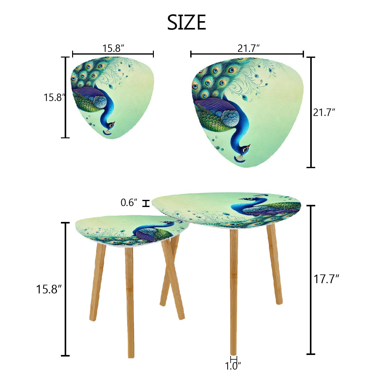Peacock Designed, Blue, Green Mod Mid Century Modern Nesting Tables - Mid Century Modern Gal