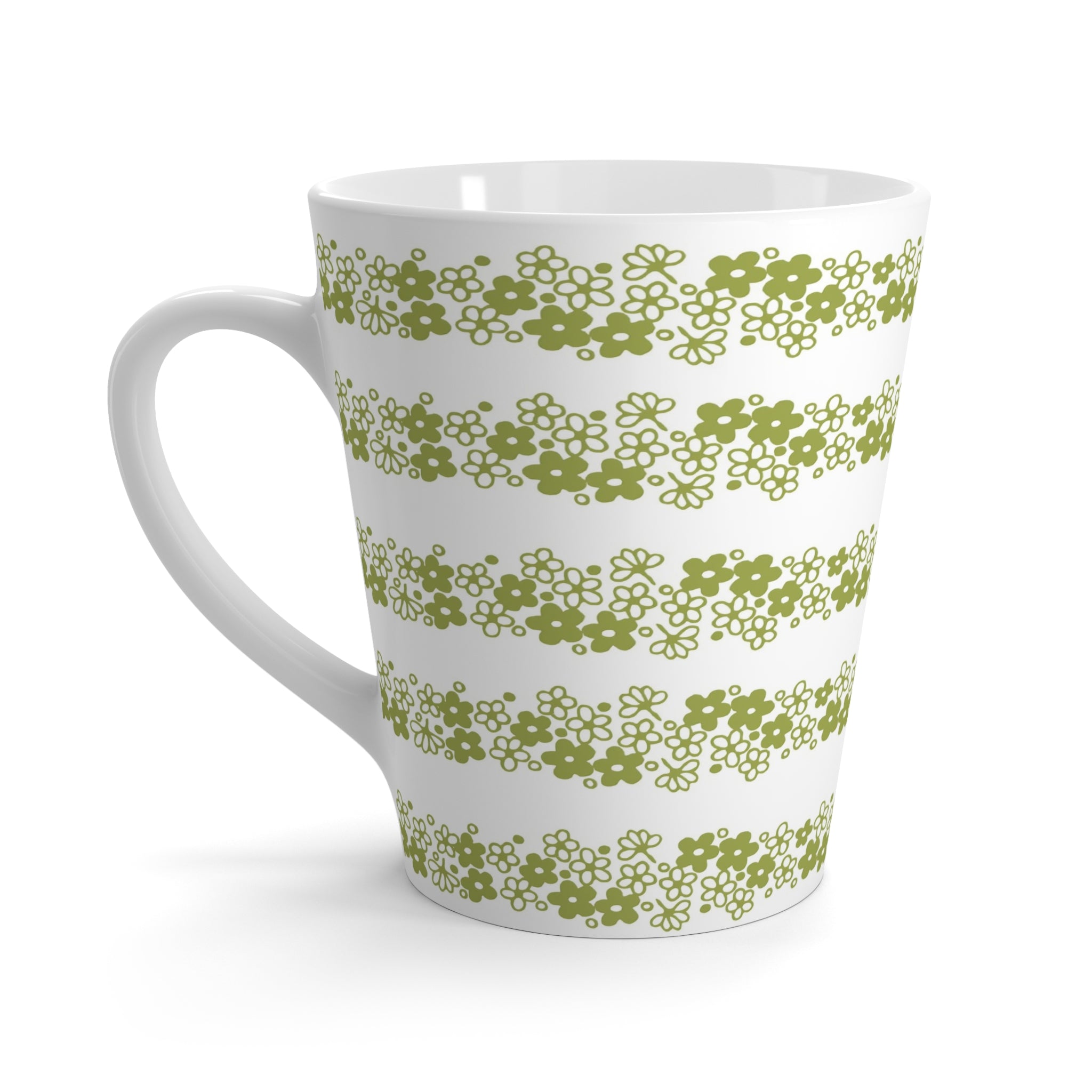 Spring Blossom Retro Kitsch 50s Style Daisy Latte Mug - Mid Century Modern Gal