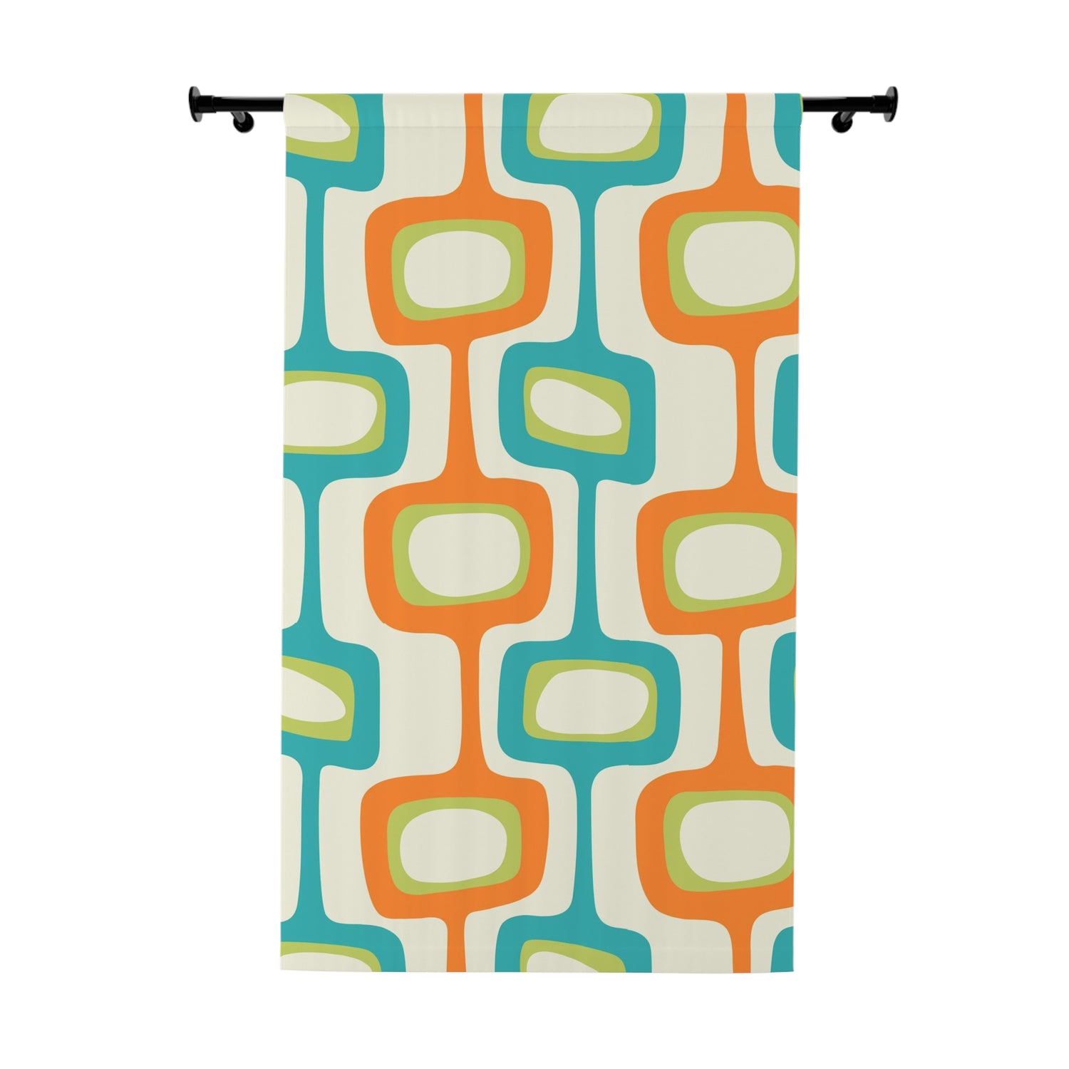 Mid Century Modern Window Curtain Orange Aqua Lime Green Googie Style MCM Livingroom, Bedroom Curtain - Mid Century Modern Gal