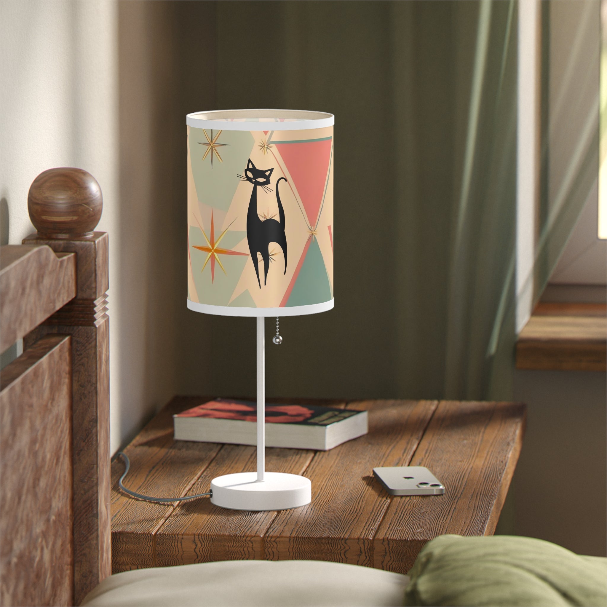 Mid-Century Modern Cat Lamp – Stylish Home Decor for Cat Lovers