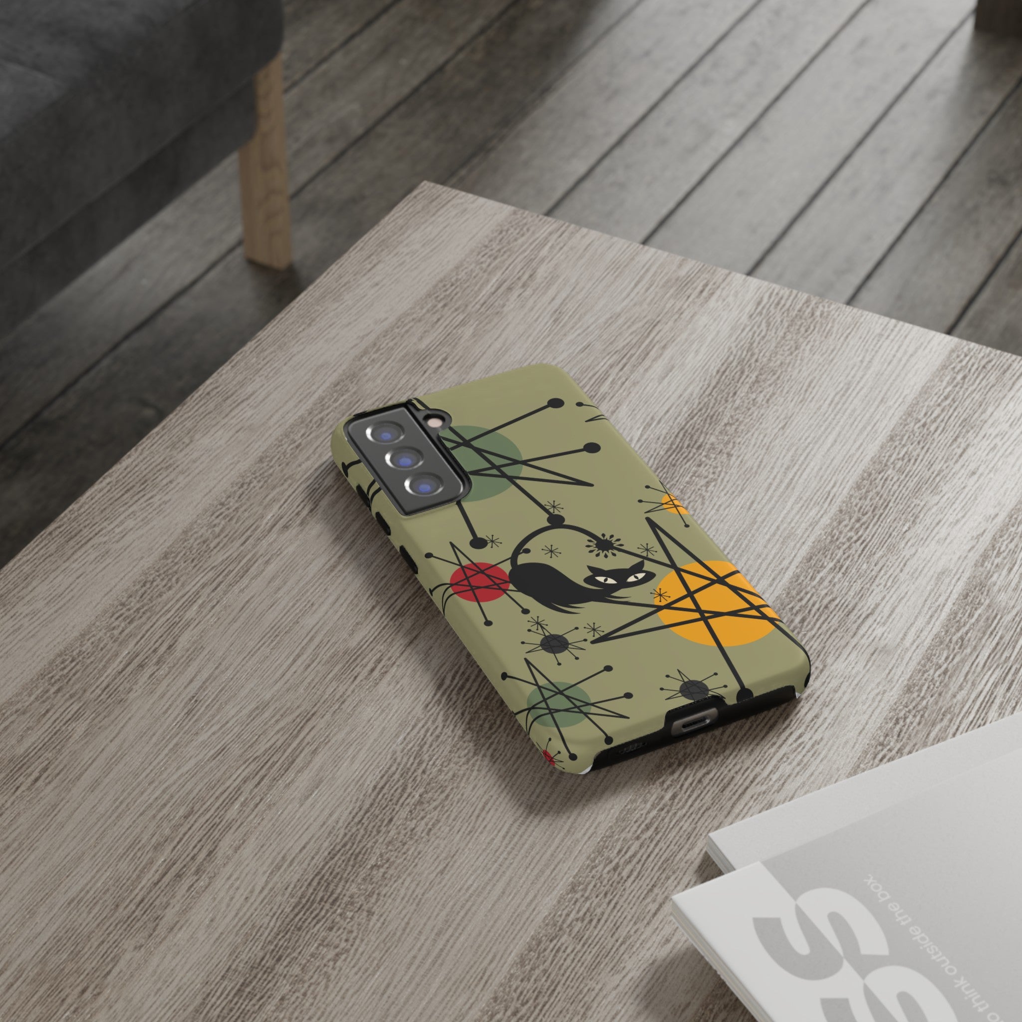 Mid Century Modern Atomic Cat, Retro Chic Groovy Mod Samsung, Smart Phone Tough Cases - Mid Century Modern Gal