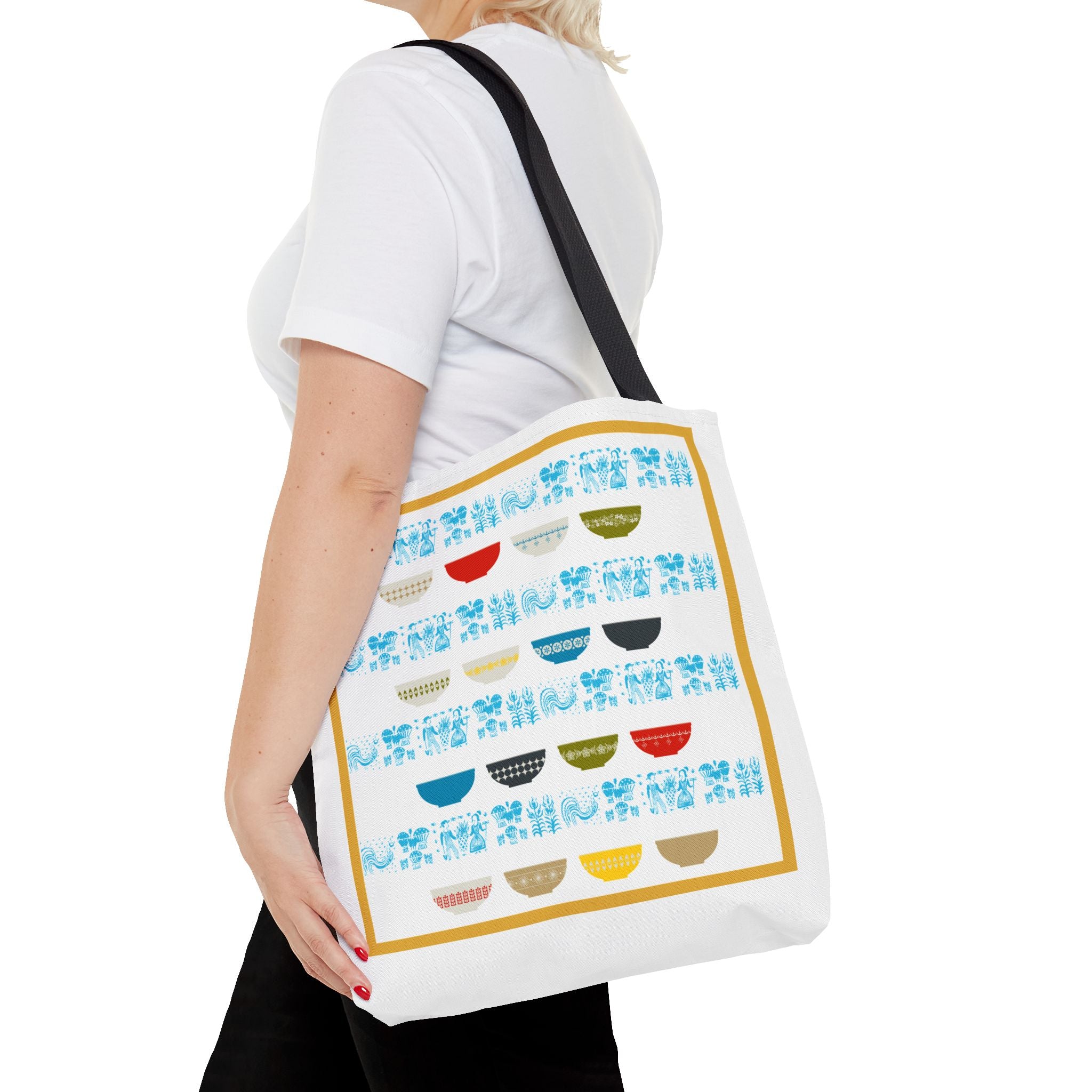Pyrex Collector, Vintage Pyrex Lover, Kitschy Mod Everyday Tote Bag - Mid Century Modern Gal
