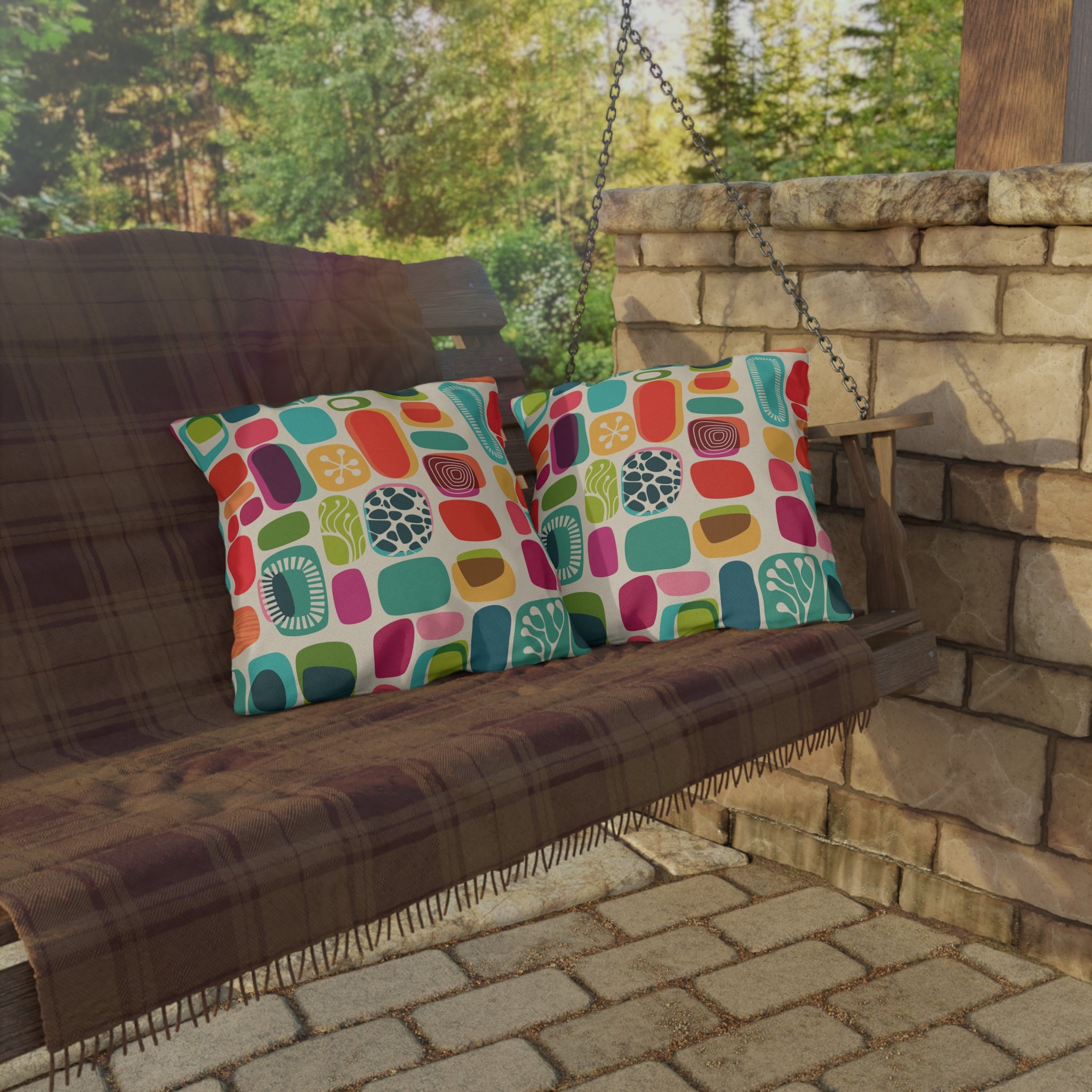 Mid Century Modern Amoeba Designed, Outdoor Garden Pillows - Mid Century Modern Gal