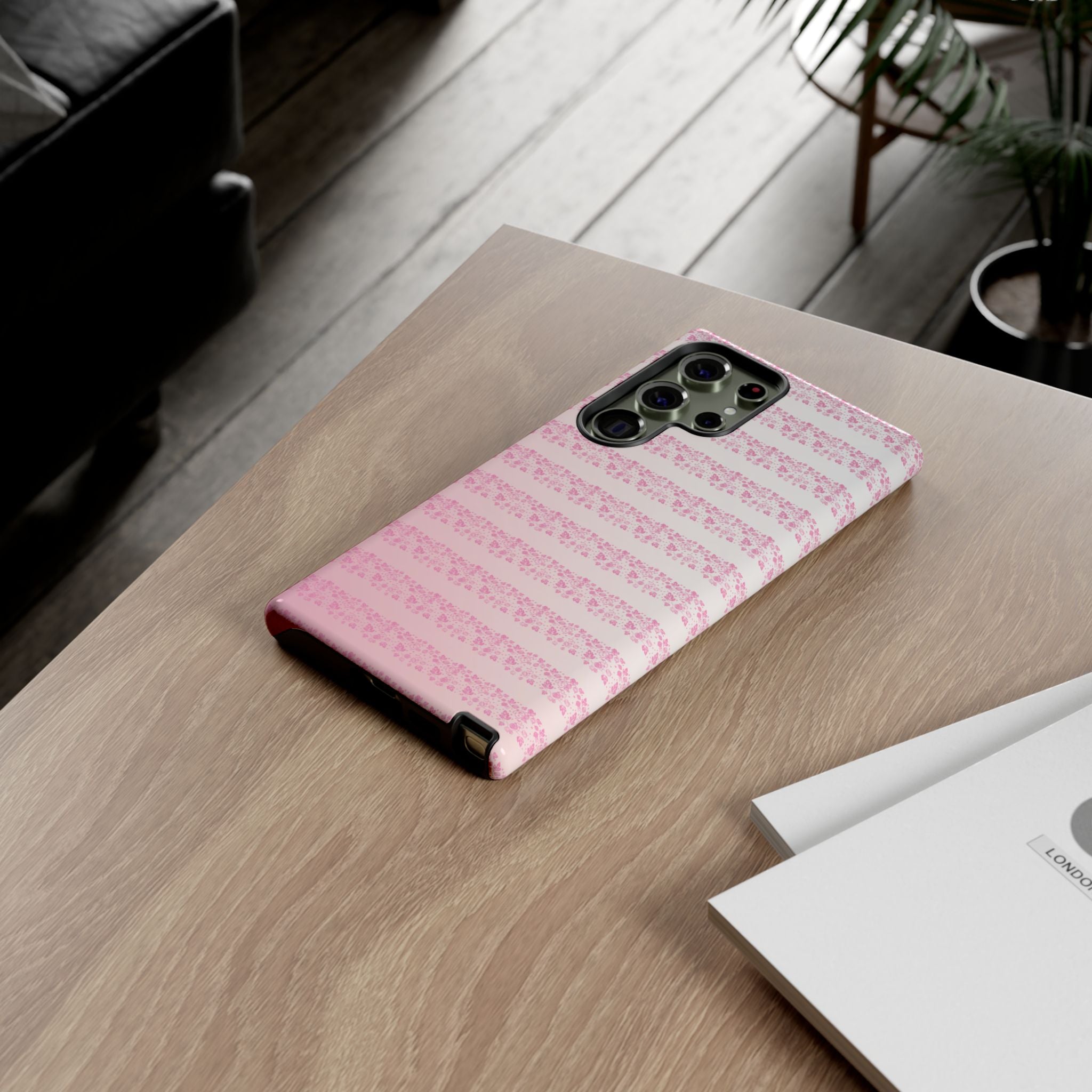 Pink Pyrex Gooseberry Striped Phone Case, Stylish Phone Cover, Tough Protective Case, Cute Cell Phone Case, Trending Gift for Her