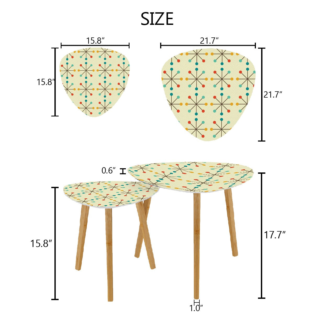Mid Century Modern Atomic Clock Nesting Tables - Mid Century Modern Gal