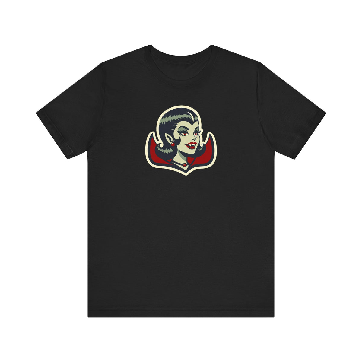 Vampire Dracula Girl Halloween Goth Horror Buff MCM Unisex T-Shirt - Mid Century Modern Gal