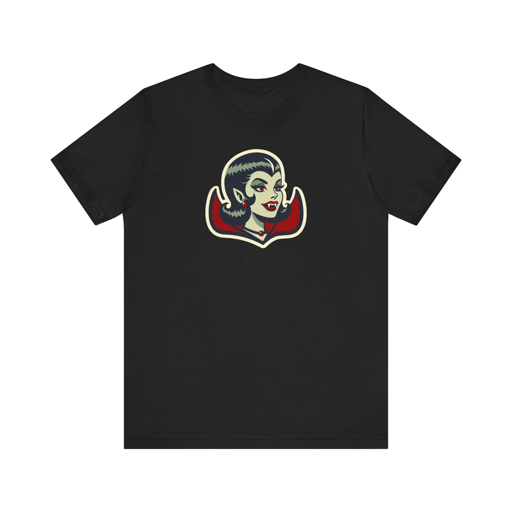Vampire Dracula Girl Halloween Goth Horror Buff MCM Unisex T-Shirt - Mid Century Modern Gal