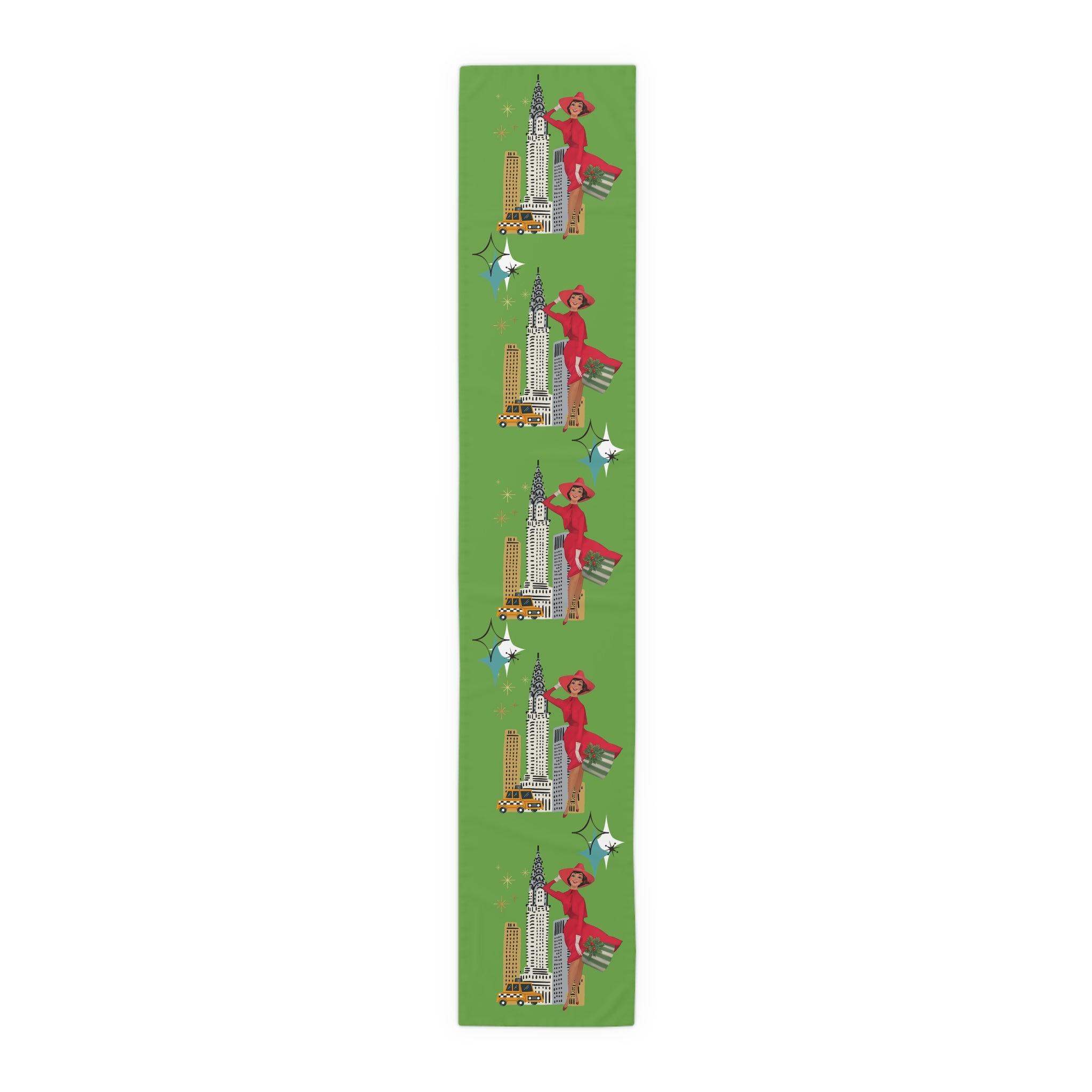 Mid Century Modern Christmas Glam Mod Gal City Life Table Runner - Mid Century Modern Gal
