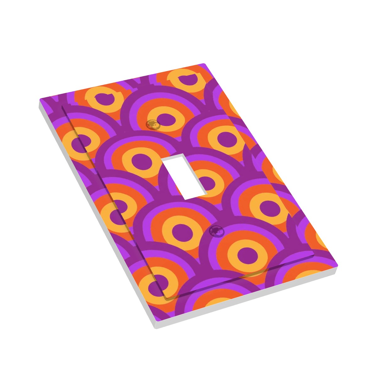 Modern Groovy Retro Orange, Purple Modern Switch Cover 1-Gang 1 Toggle - Mid Century Modern Gal