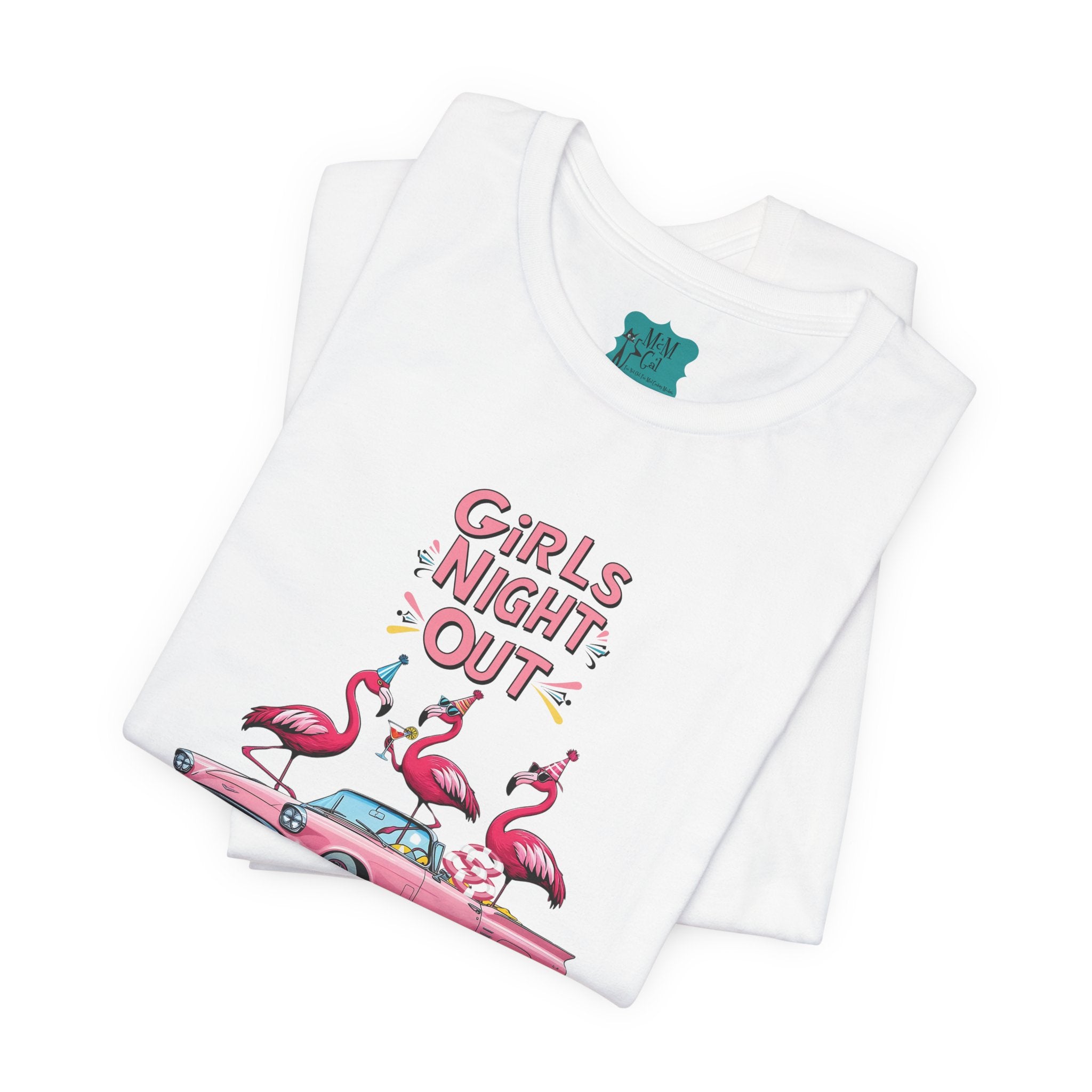 Girls Night Out Retro Fun Party Flamingo Tee - Mid Century Modern Gal