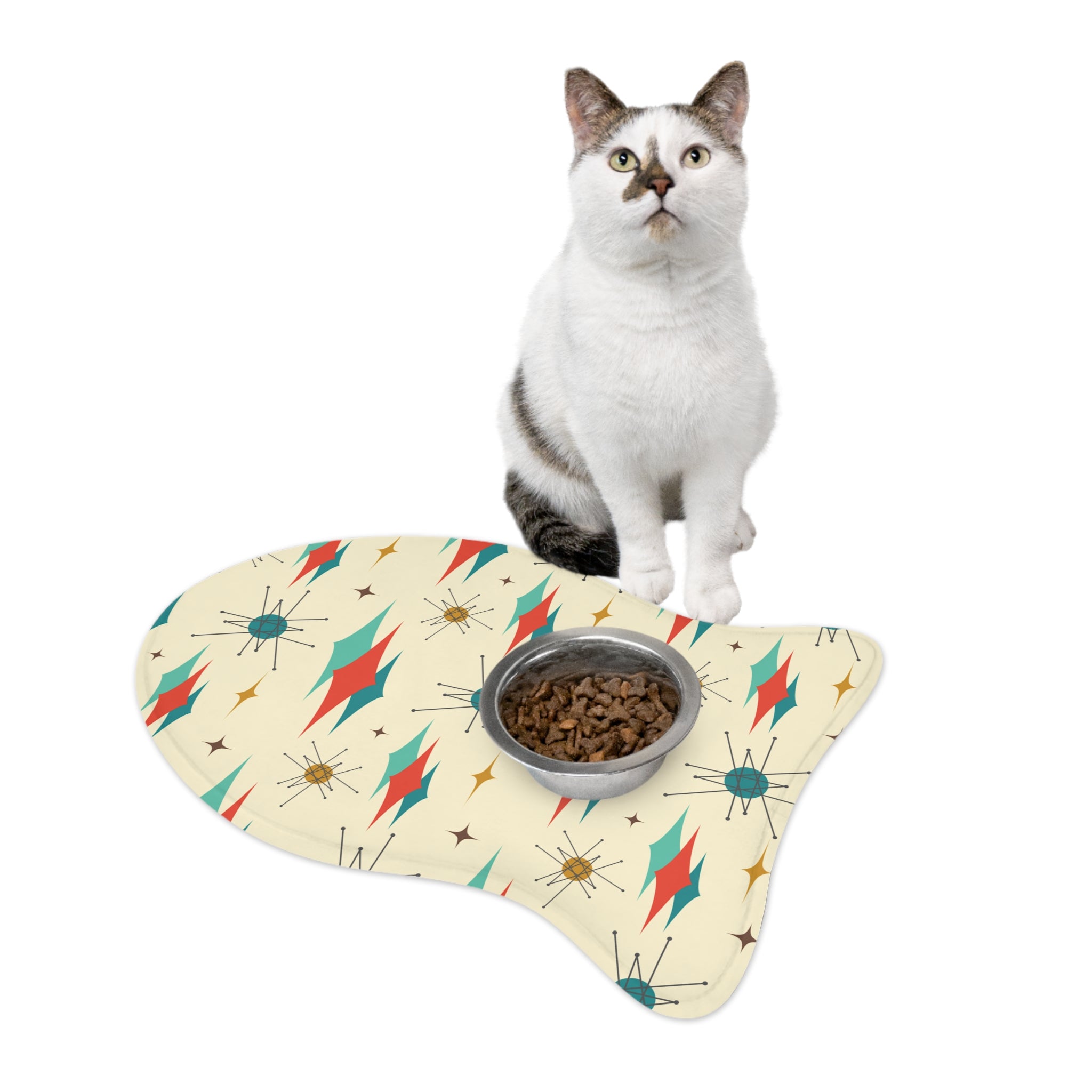 Atomic Franciscan Designed, Mid Century Modern, Cat, Dog Pet Feeding Mats - Mid Century Modern Gal