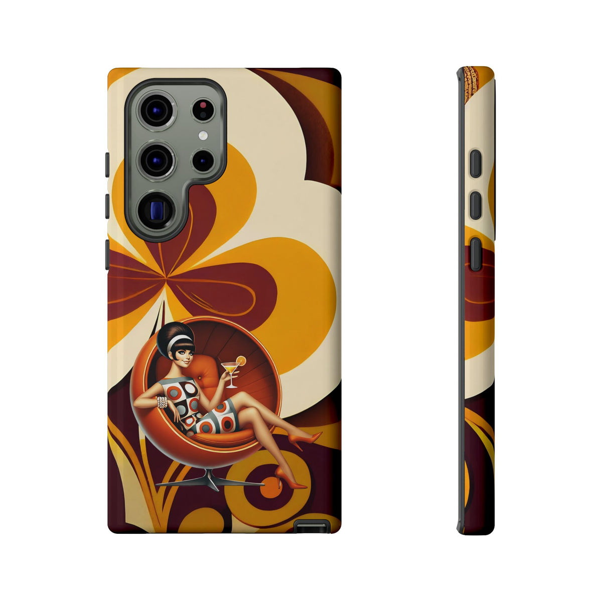 Groovy Mod 60s Retro Flower Power Phone Cases - Mid Century Modern Gal