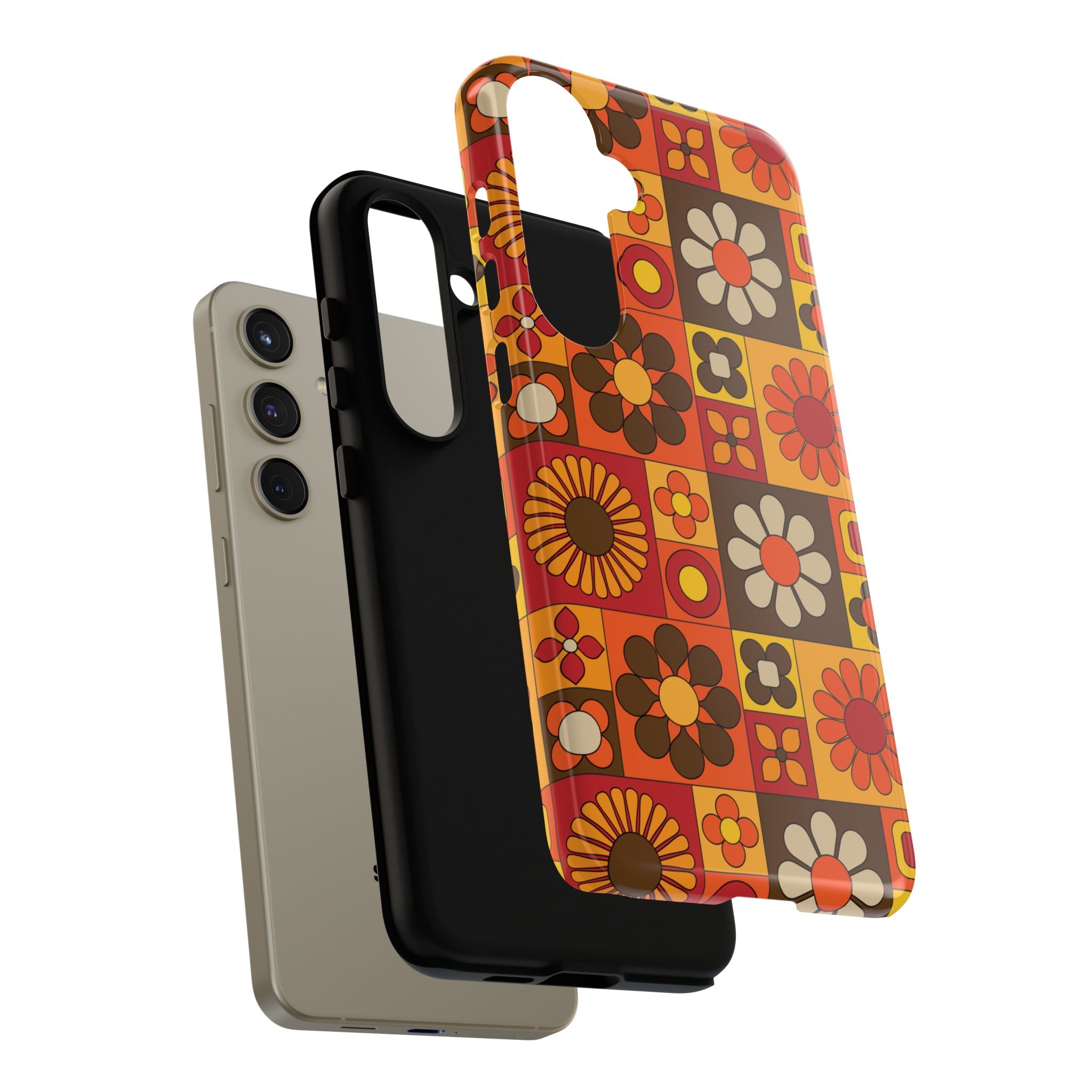 Retro 70s Mid Mod Floral Phone Case | Tough Cases for Flower Lovers