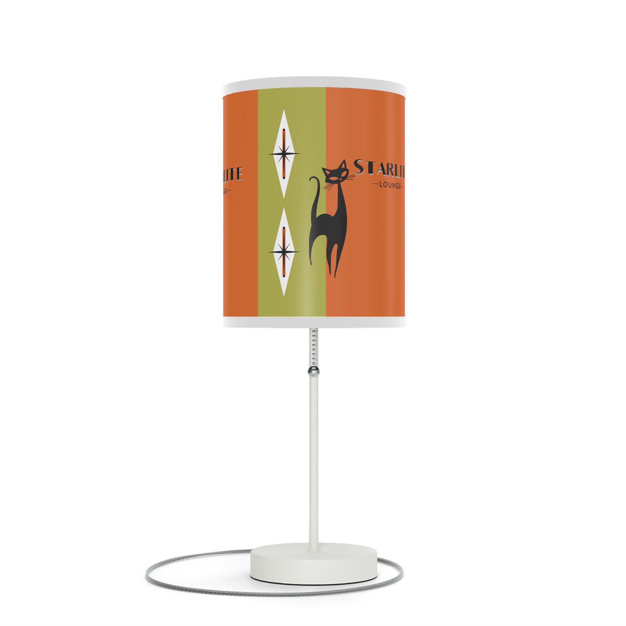 Atomic Cat Starlite Lounge, Mid Century Modern Retro Cat Design Table Lamp - Unique Home Decor for Cat Lovers - Mid Century Modern Gal