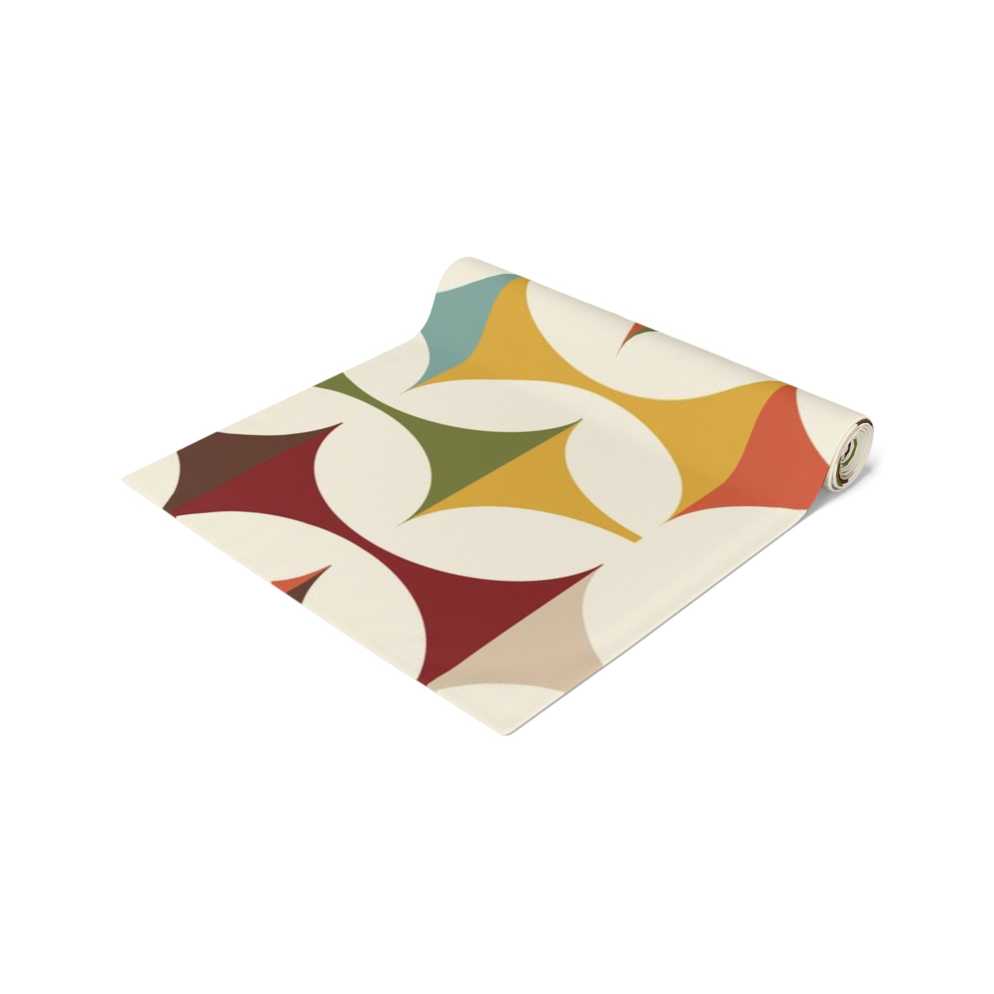 Mid Century Modern Table Runner, Retro Scandinavian Modern Danish Geometric Design, Green, Brown, Beige, Yellow, Teal, MCM - Mid Century Modern Gal