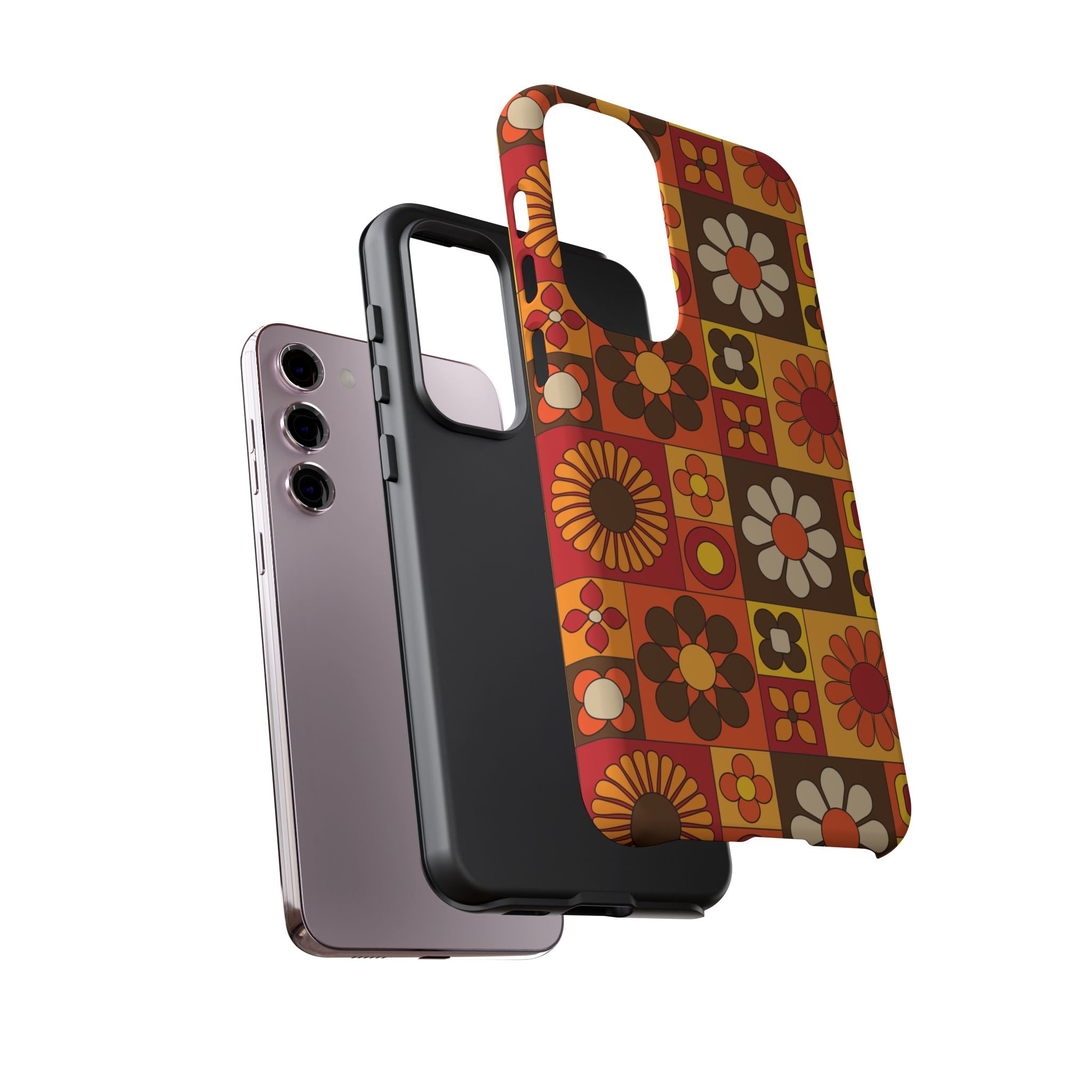 Retro 70s Mid Mod Floral Phone Case | Tough Cases for Flower Lovers