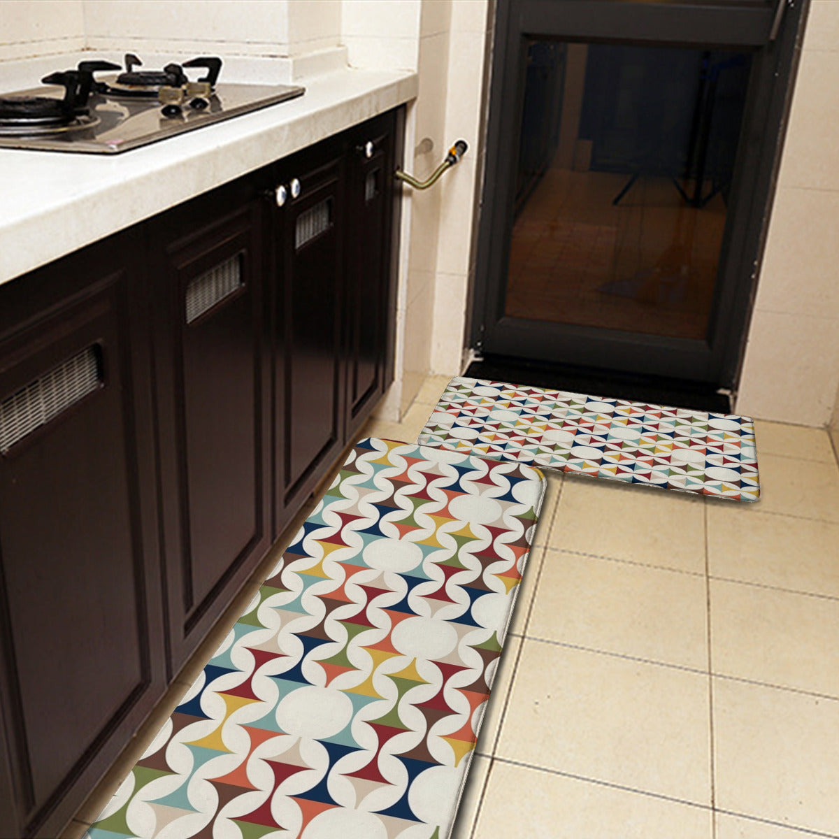 Mid Century Modern Scandinavian Designed Kitchen, Bath Heavy Duty Floor Mat - Mid Century Modern Gal