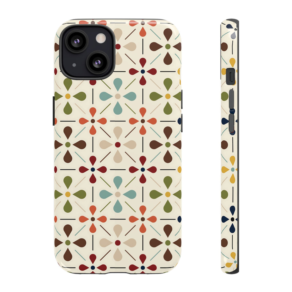 Scandinavian Flower, Mid Modern Danish Design Tough Phone Case
