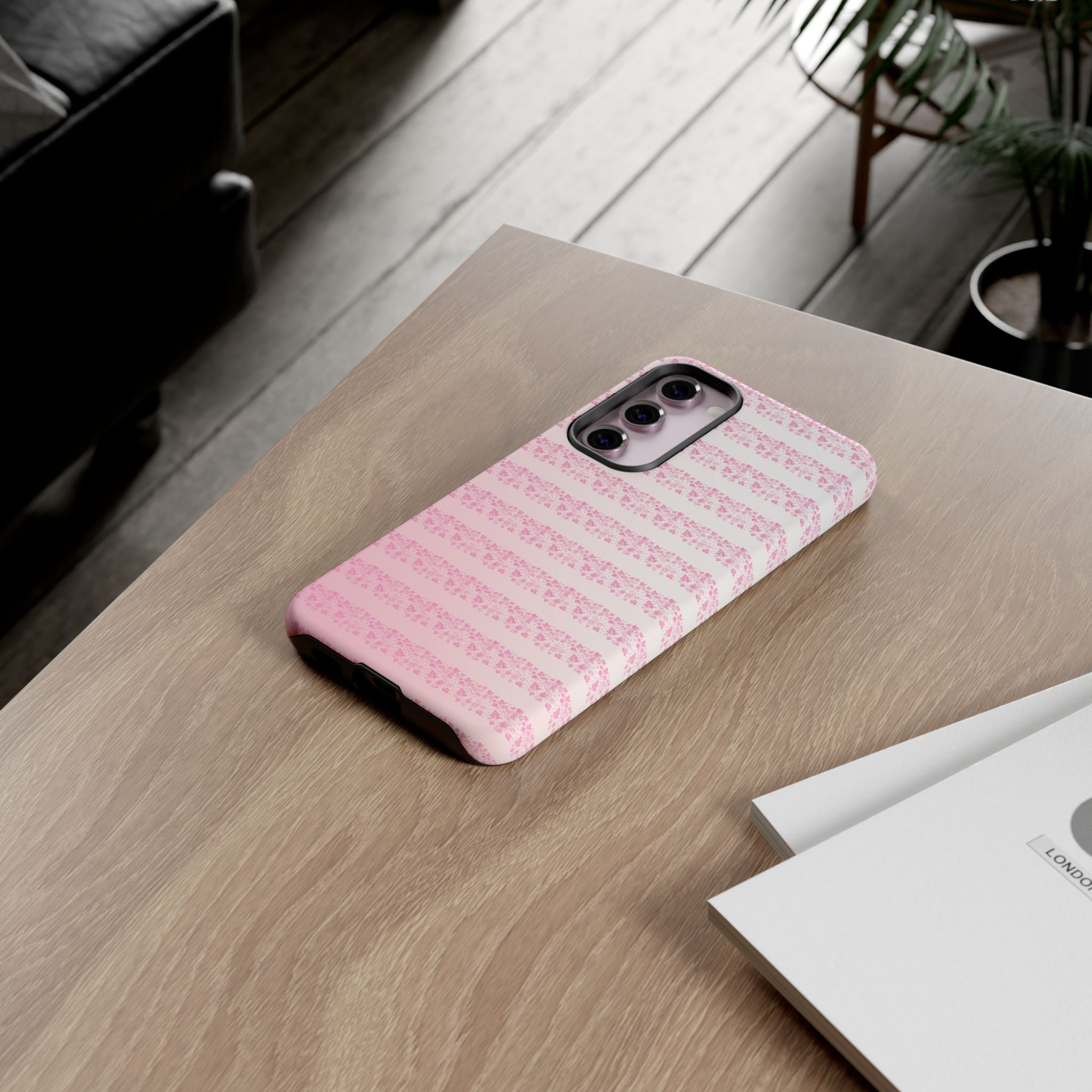 Pink Pyrex Gooseberry Striped Phone Case, Stylish Phone Cover, Tough Protective Case, Cute Cell Phone Case, Trending Gift for Her