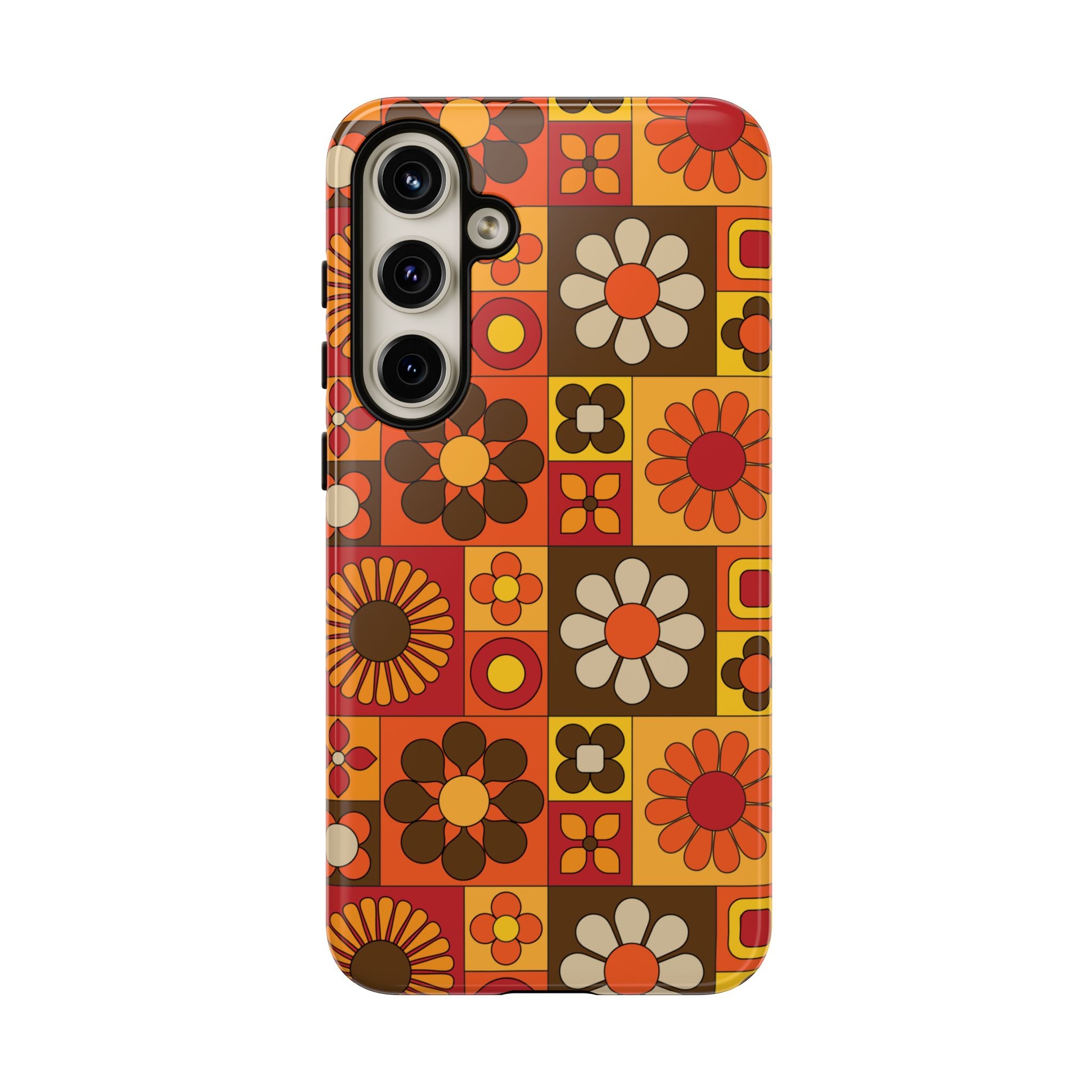 Retro 70s Mid Mod Floral Phone Case | Tough Cases for Flower Lovers - Mid Century Modern Gal