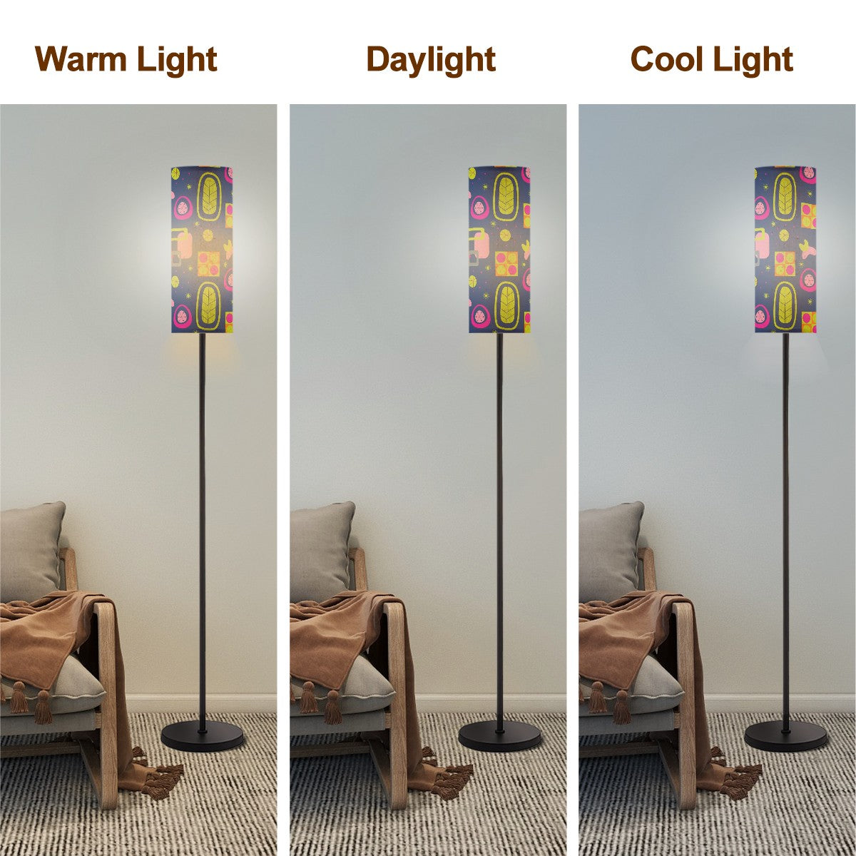 Mid Century Modern Floor Lamp, Boho Blue, Green, Mid Mod Fun Modern Standing Lamp - Mid Century Modern Gal
