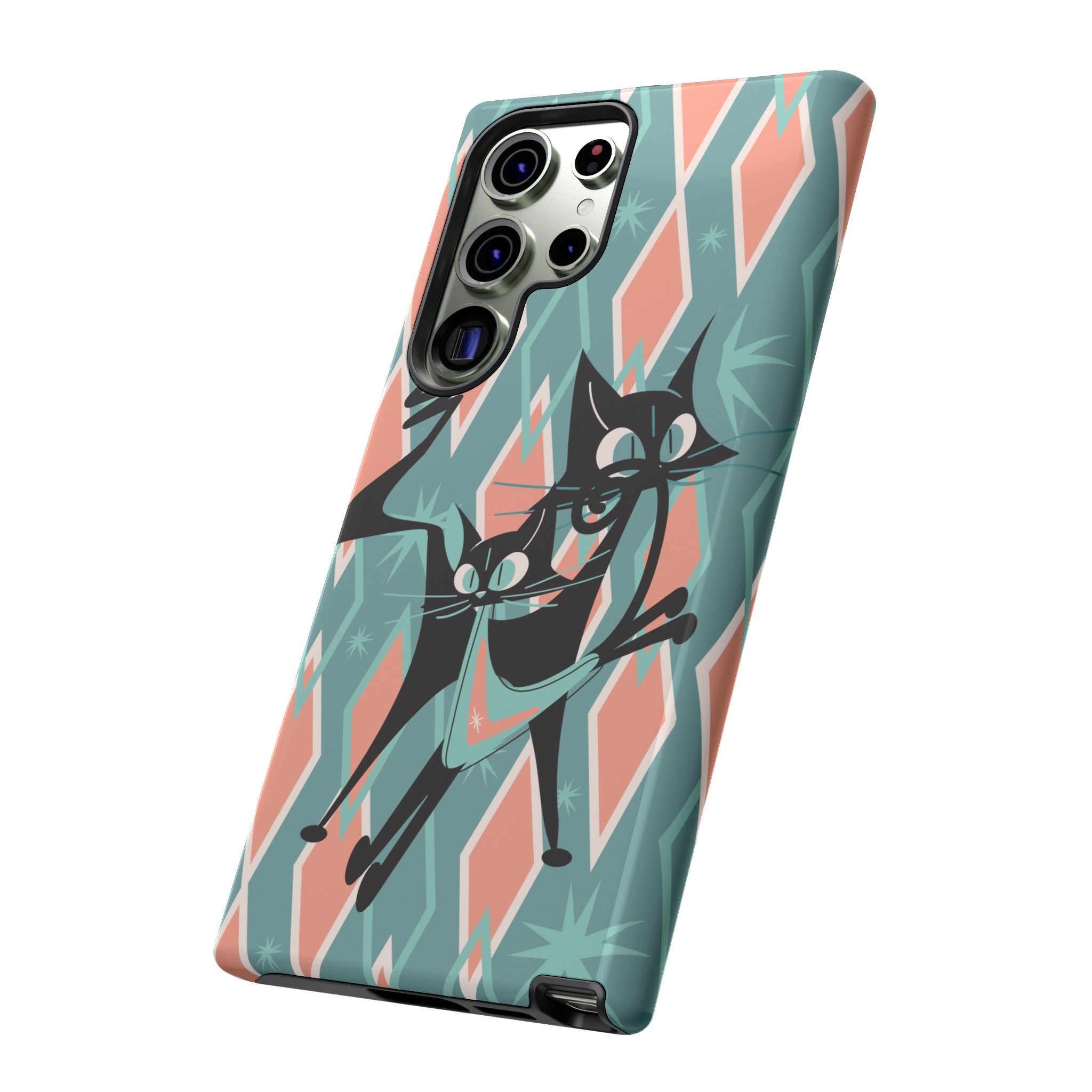 Mid Mod Atomic Cat Kitschy Retro Chic Samsung, Smart Phone Tough Cases