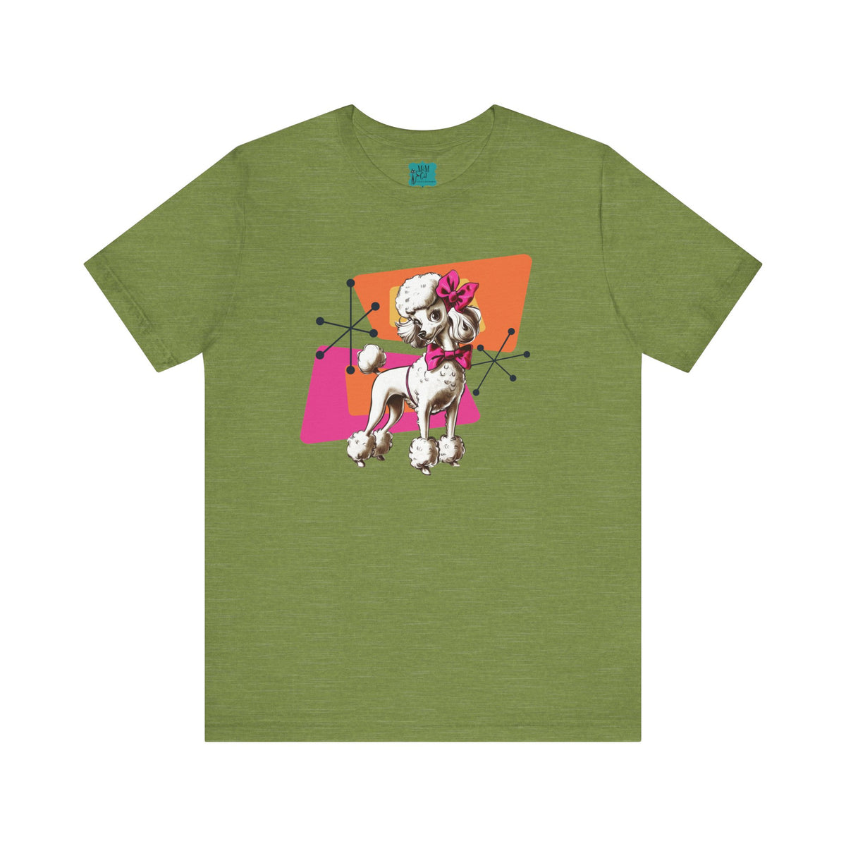 50s Poodle Kitschy Playful Kitschy Mod- Fun Unisex Jersey Short Sleeve T-Shirt - Mid Century Modern Gal