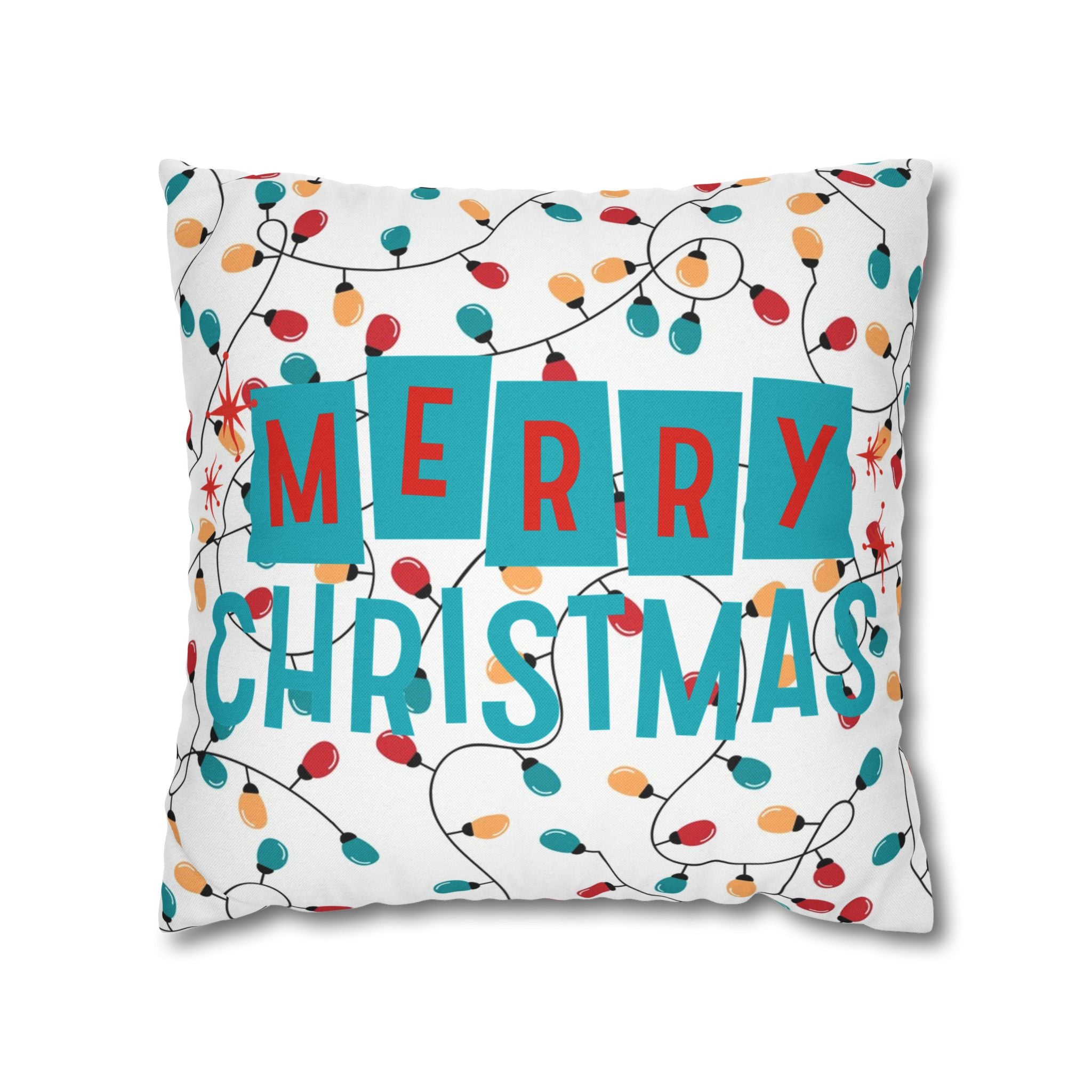 Merry Christmas Pillowcase, Cozy Home Decor, Holiday Gift, Festive Cushion Cover, Christmas Decor, Winter Vibes - Mid Century Modern Gal