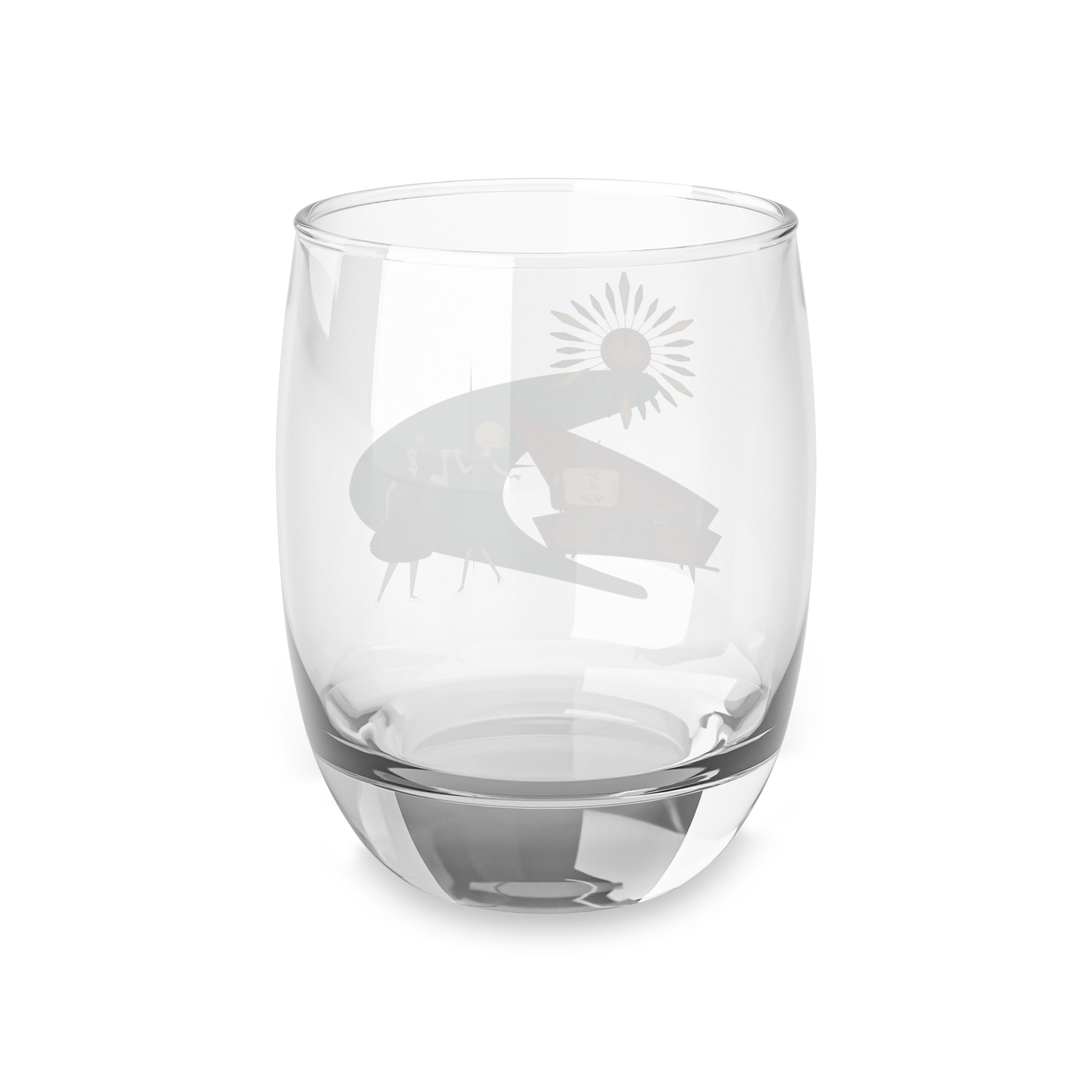 Mid Century Modern Gay Lesbian Couple, Bestie Friends Kitschy Fun Whiskey Glass - Mid Century Modern Gal
