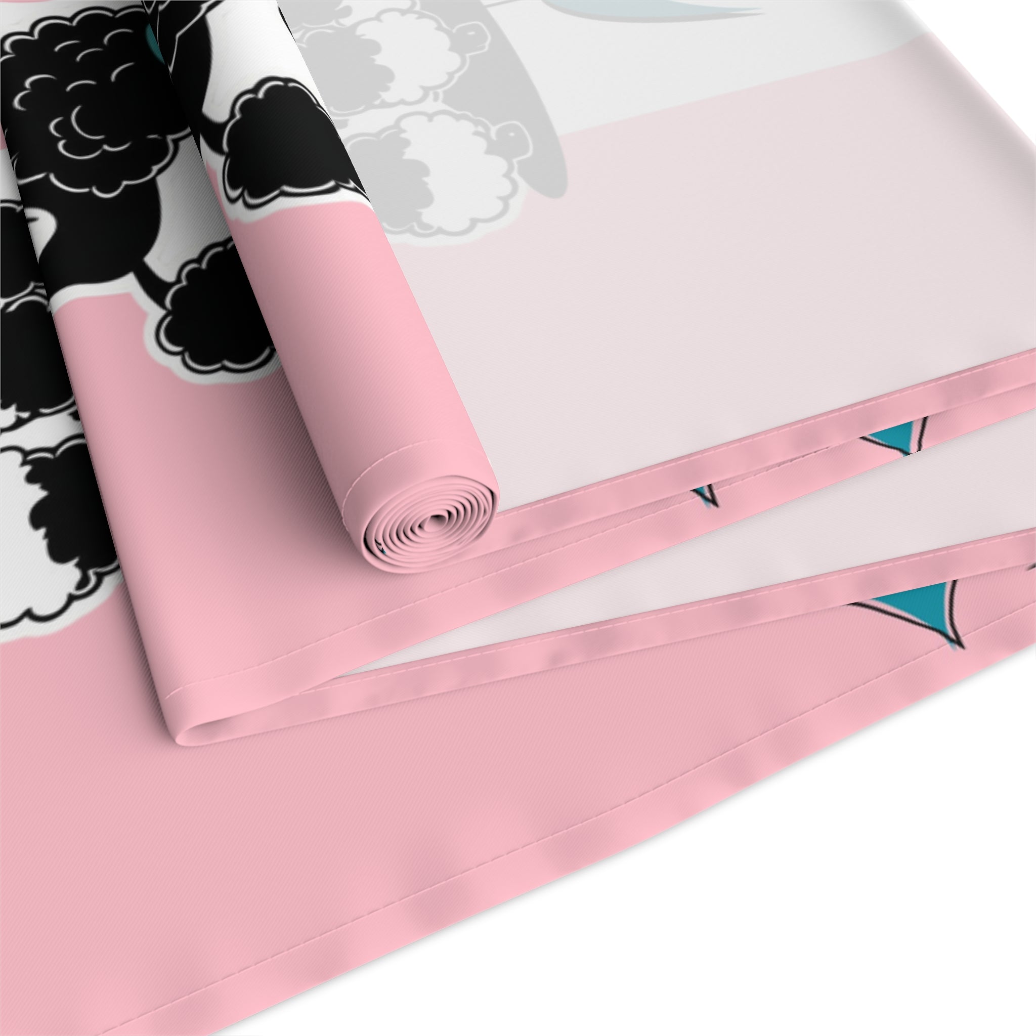 Atomic Poodle Mid Century Modern Pink Whimsical Cosmic Table Runner - Mid Century Modern Gal