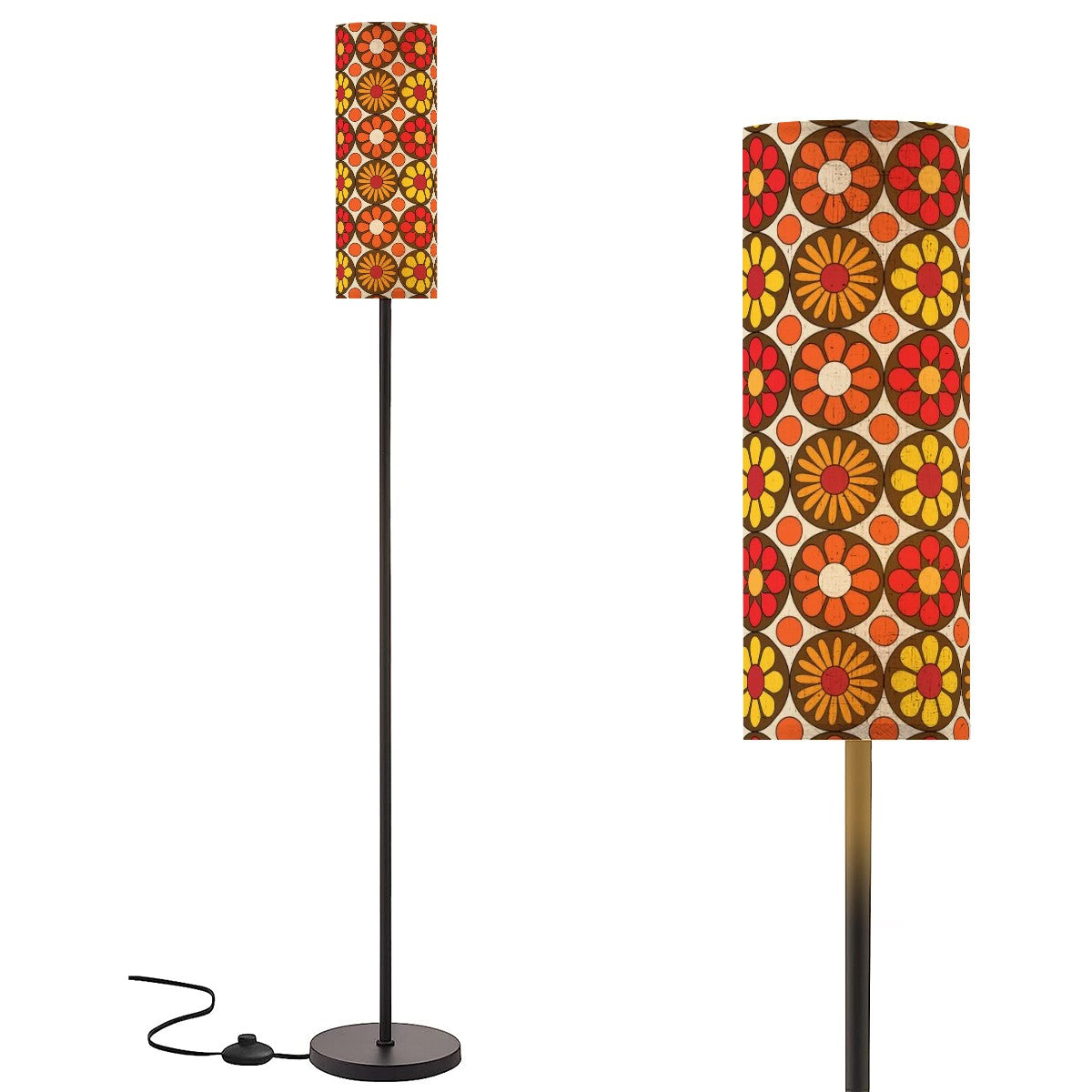 Mid Mod Retro 70s Flower Power Hip Slim MCM Floor Lamp - Mid Century Modern Gal