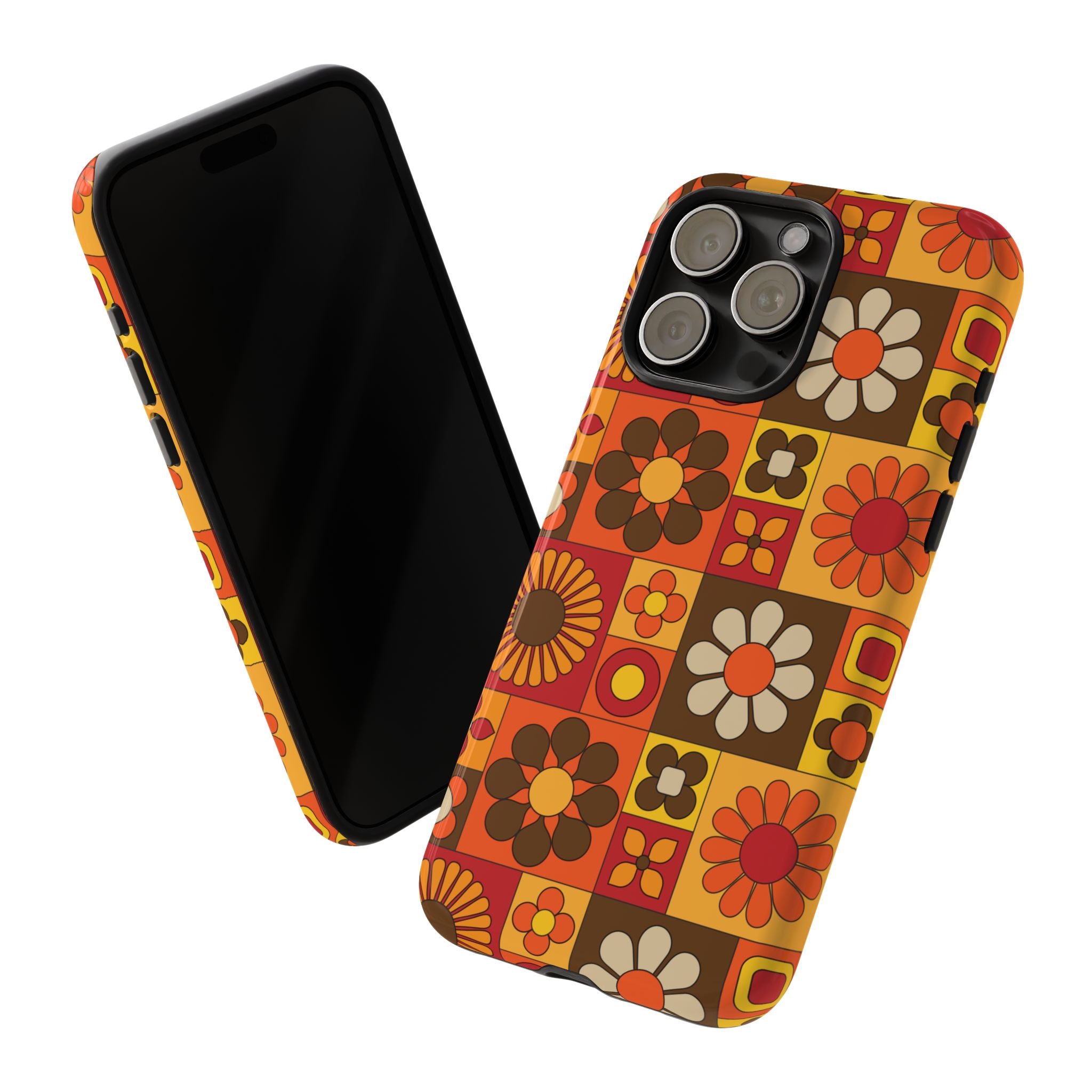 Retro 70s Mid Mod Floral Phone Case | Tough Cases for Flower Lovers